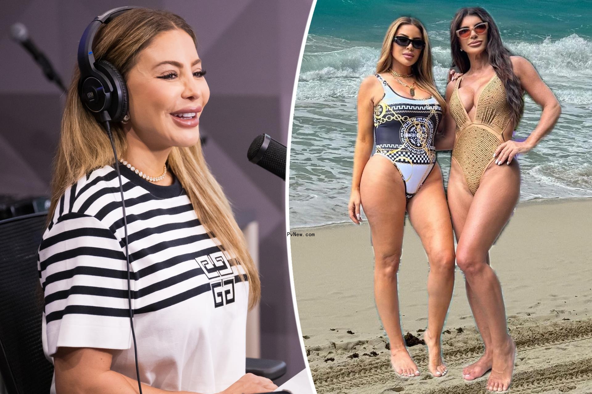 Larsa Pippen split image with Teresa Giudice.
