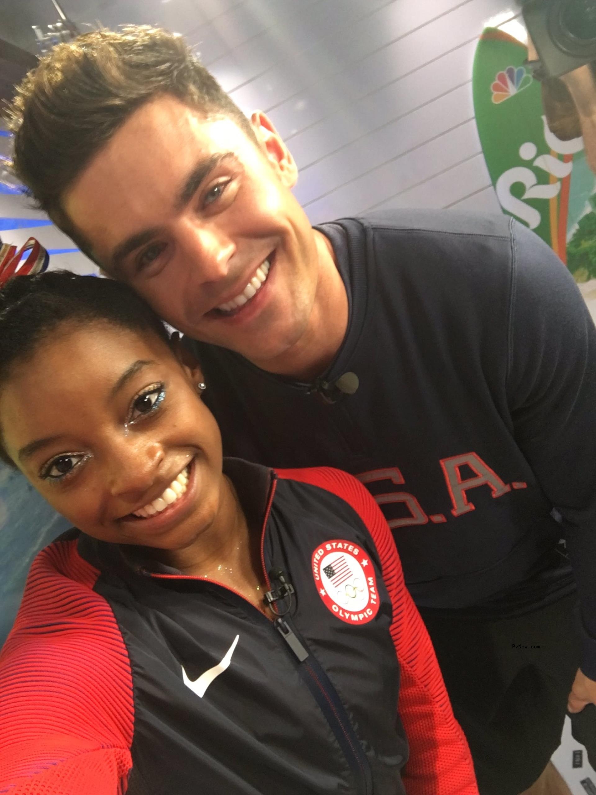 Zac Efron and Simone Biles.