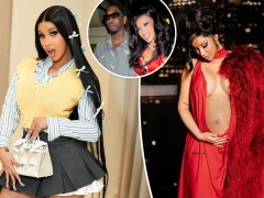 Pregnant Cardi B pokes fun at using fashion to disguise her baby bump