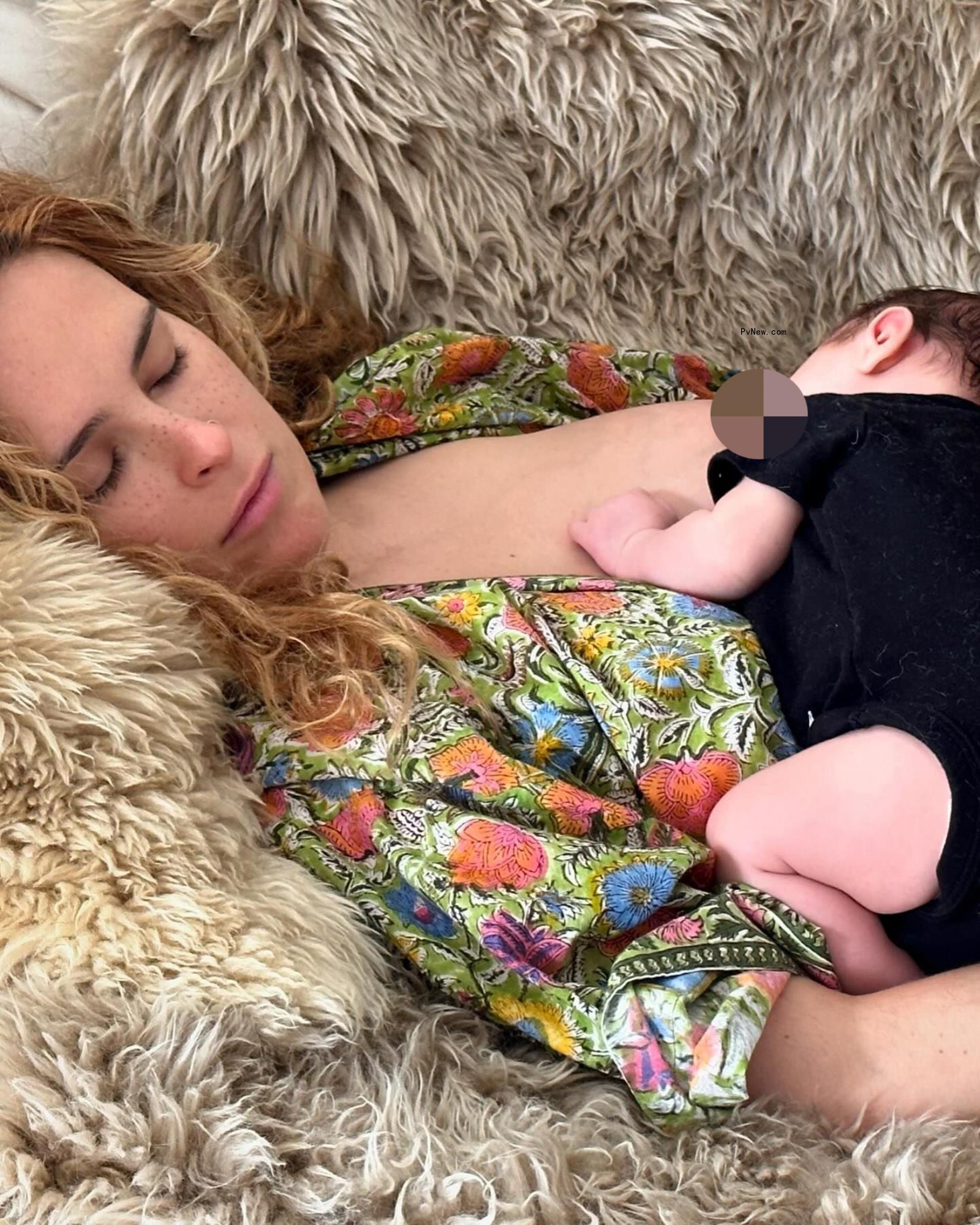 In an Instagram photo shared Monday, Rumer Willis sleeps while breastfeeding Louetta.