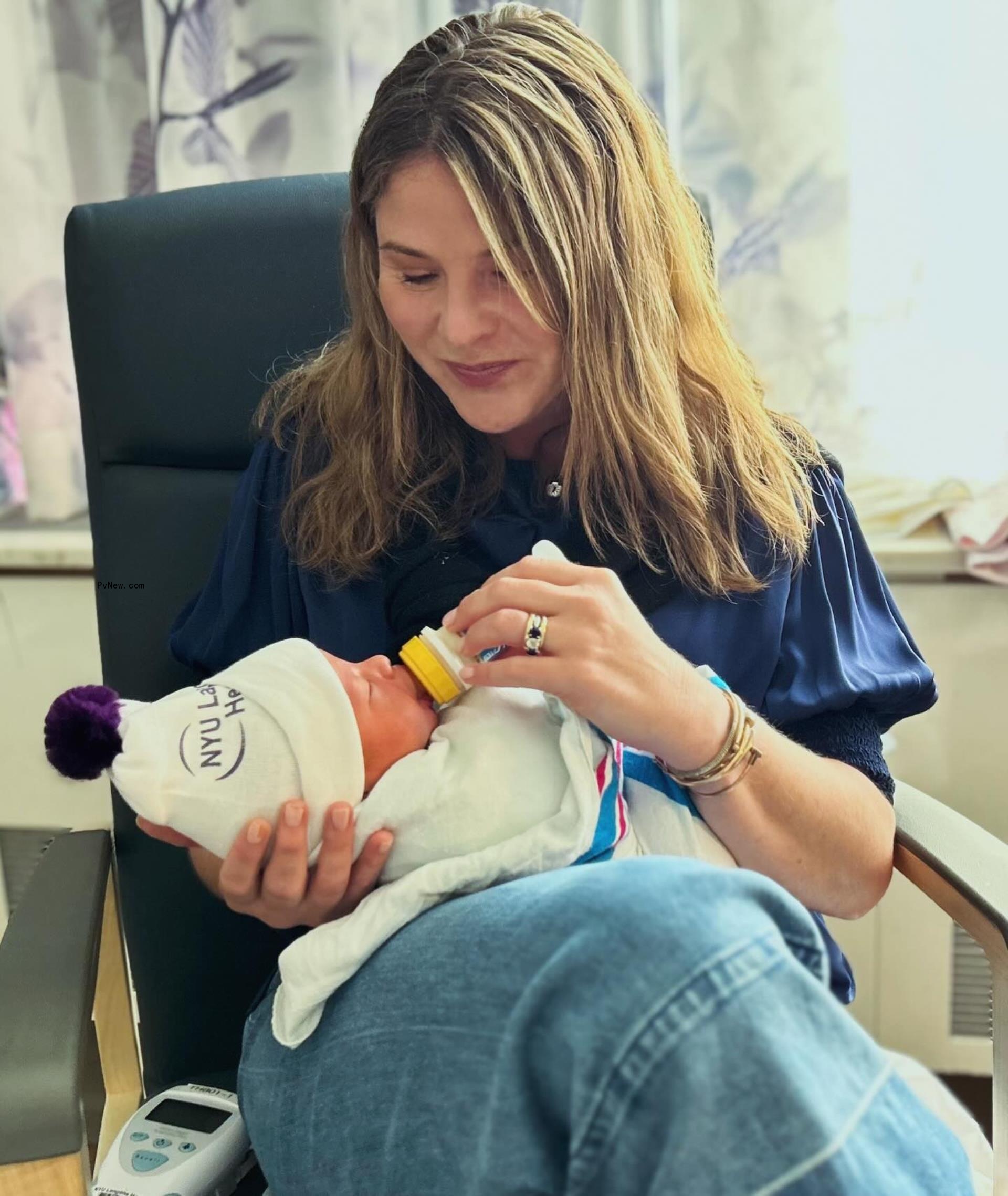 Jenna Bush Hager feeding baby Edward