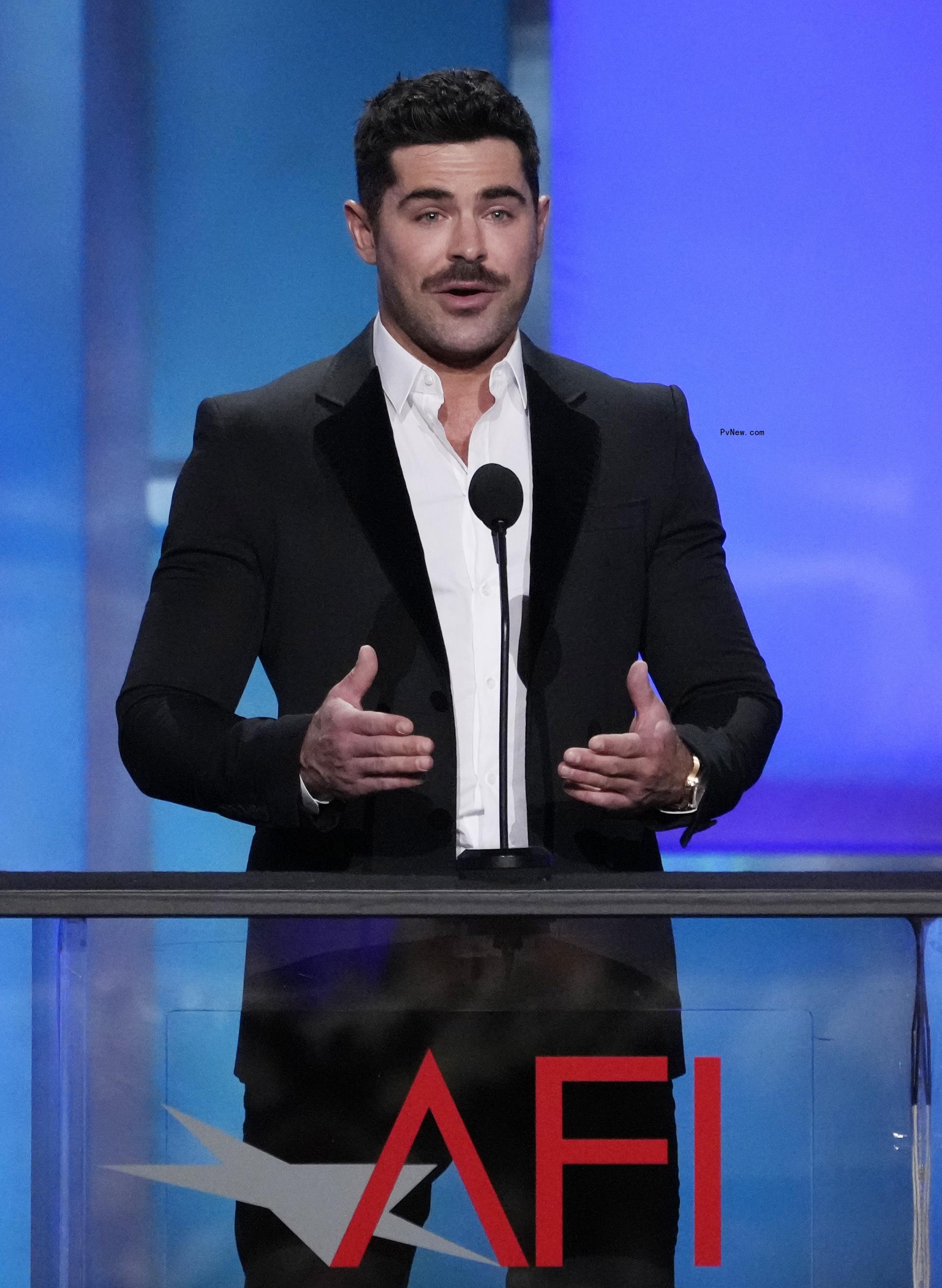 Zac Efron speaks at the 49th AFI Life Achievement Award tribute to Nicole Kidman on April 27, 2024