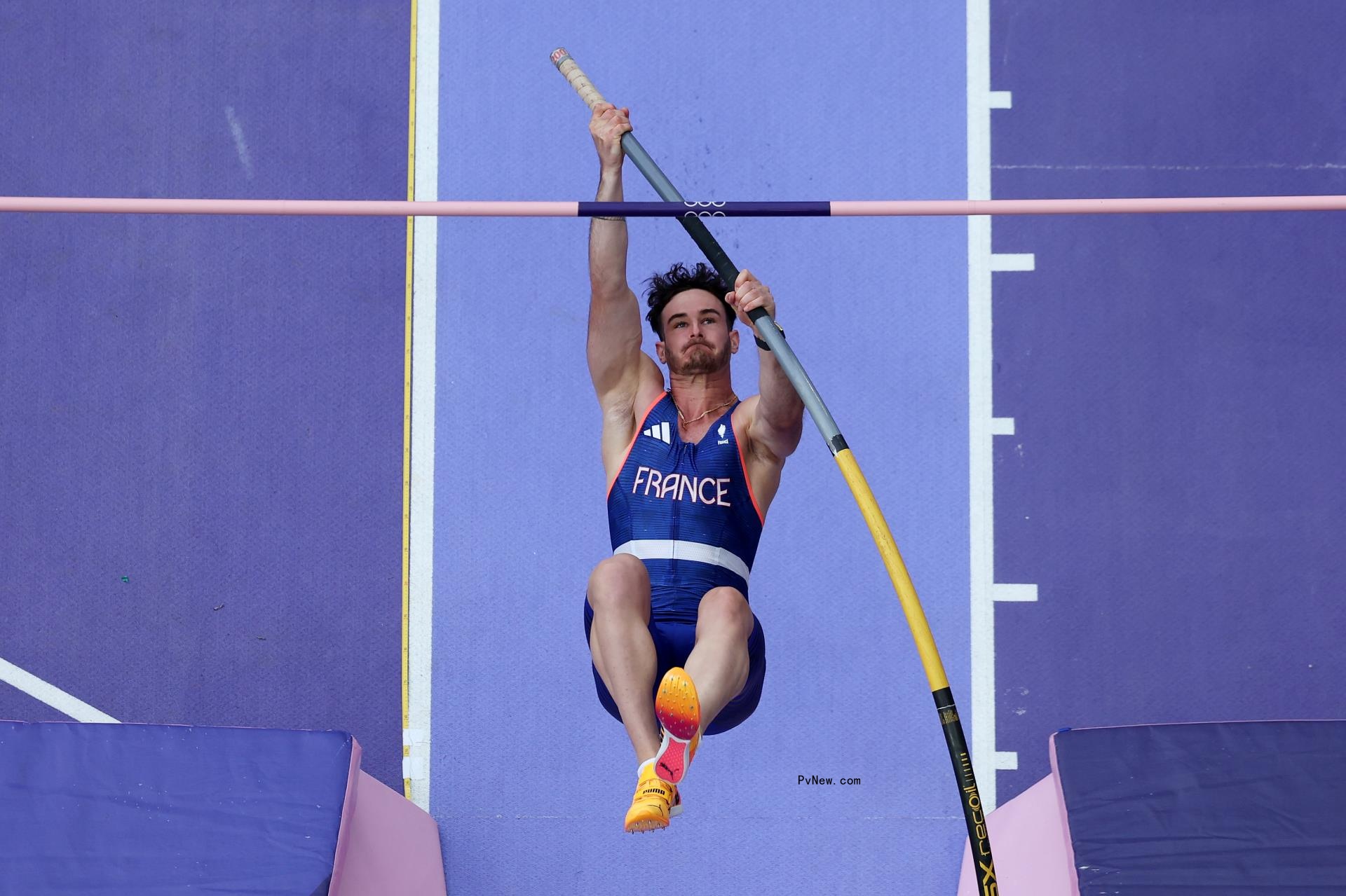 French pole vaulter Anthony Ammirati competing at the 2024 Paris Olympics