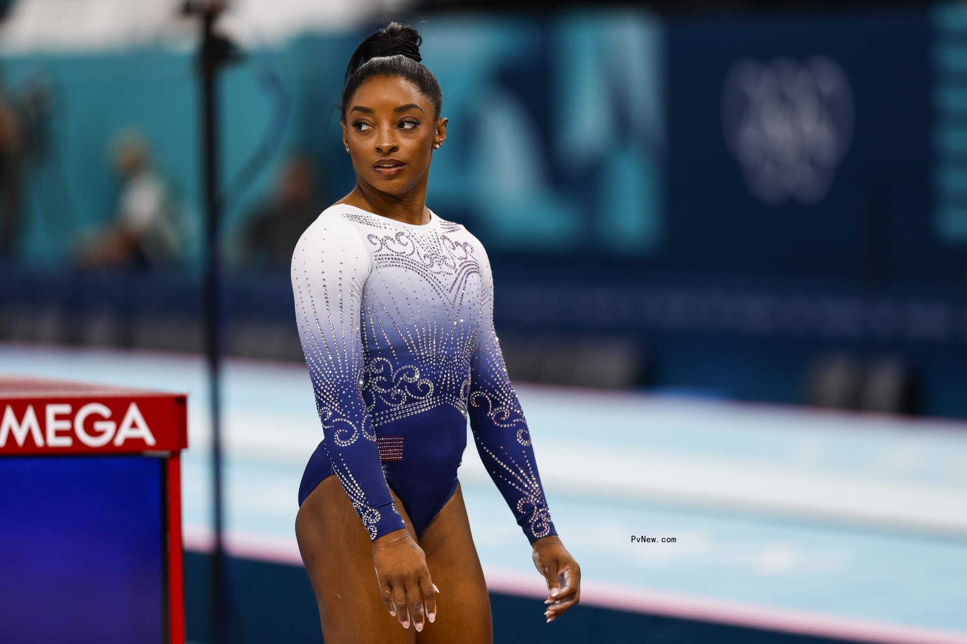 Simone Biles leotard at the 2024 Olympics artistic gymnastics finals