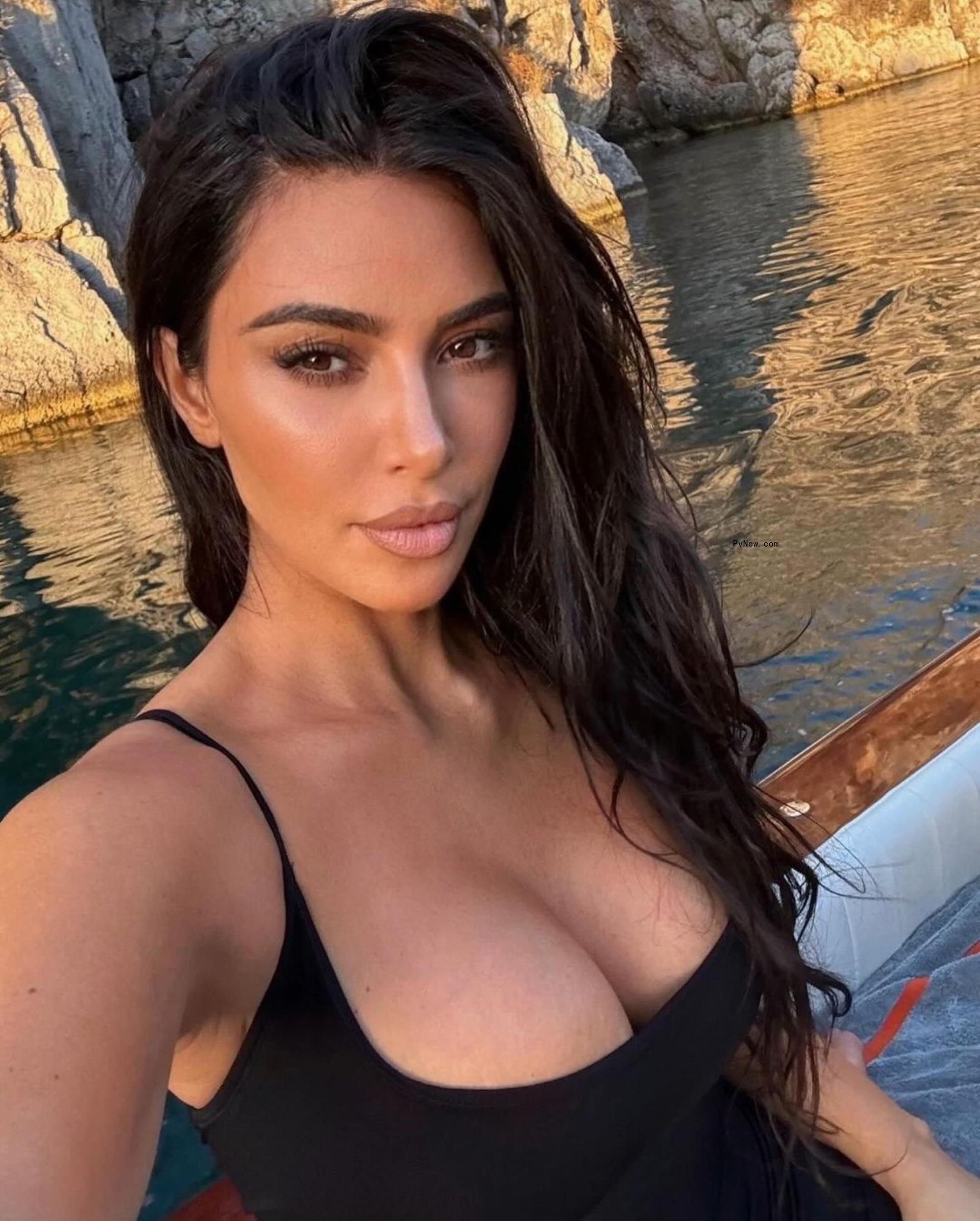 Kardashian posted a sunny selfie in Greece to Instagram Monday.