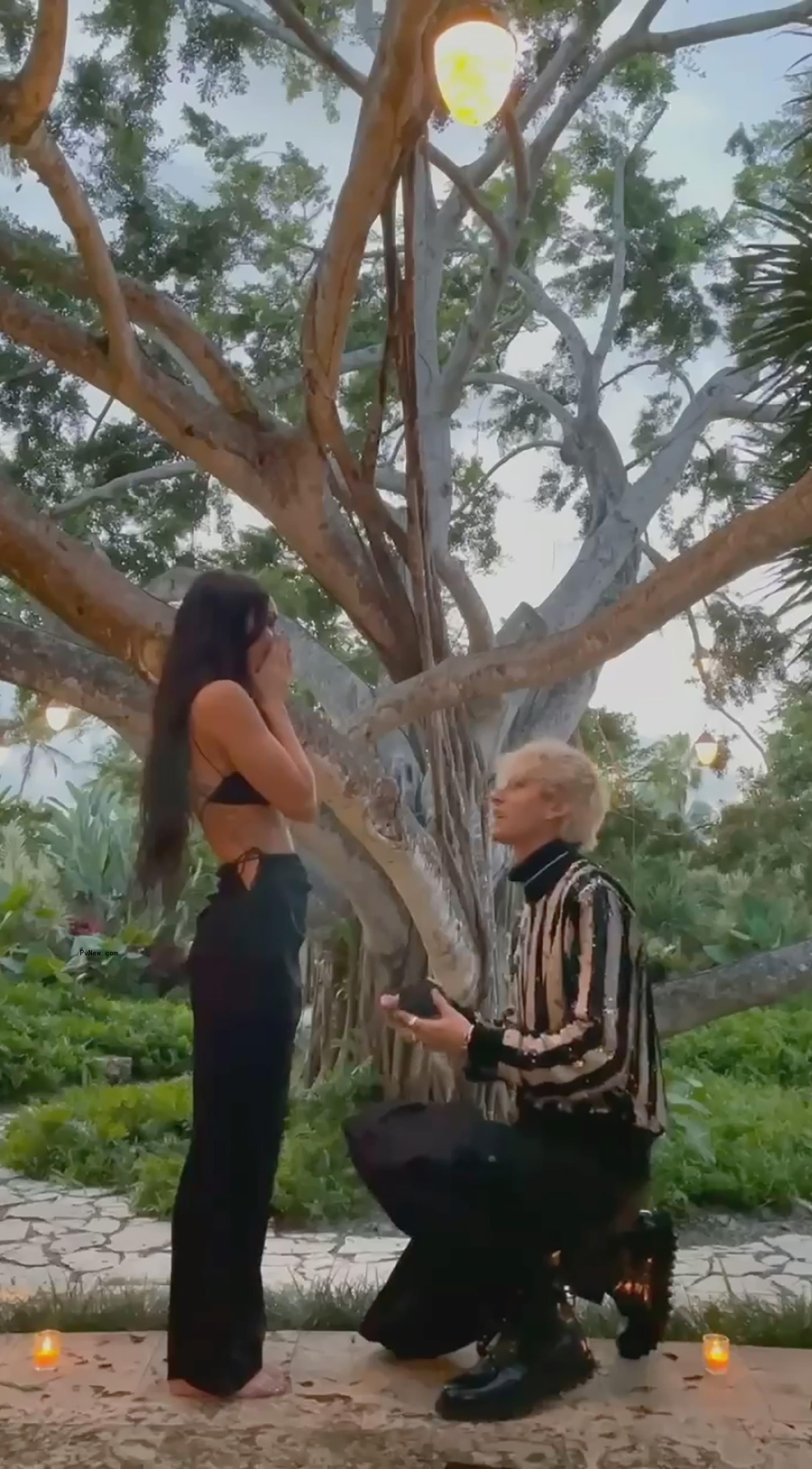 Machine Gun Kelly proposes to Megan Fox in a January 2022 Instagram photo