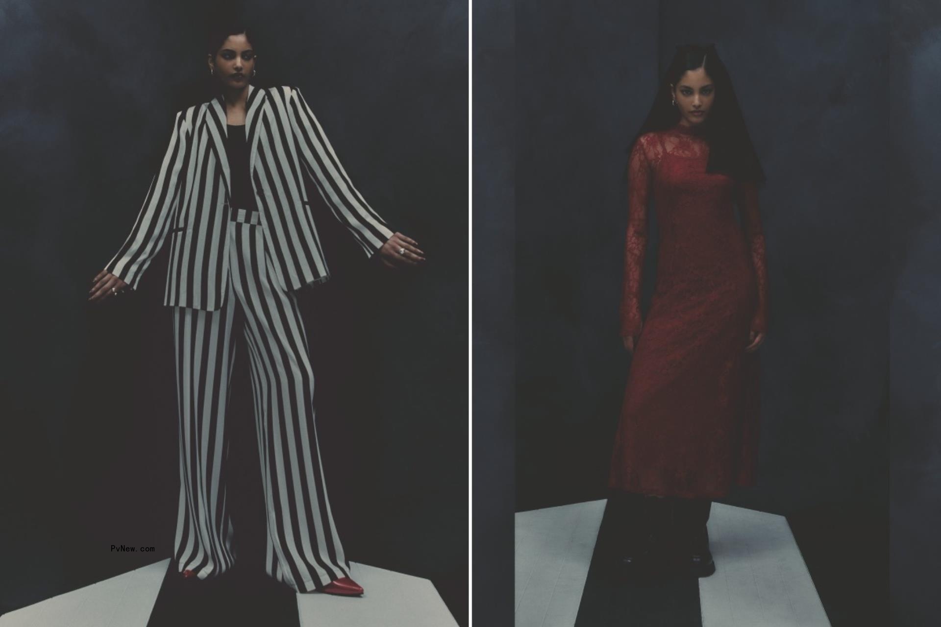 ‘Beetlejuice 2’s’ Fashion Line From Colleen Atwood Includes Ico<i></i>nic Striped Suit and Red Wedding Dress