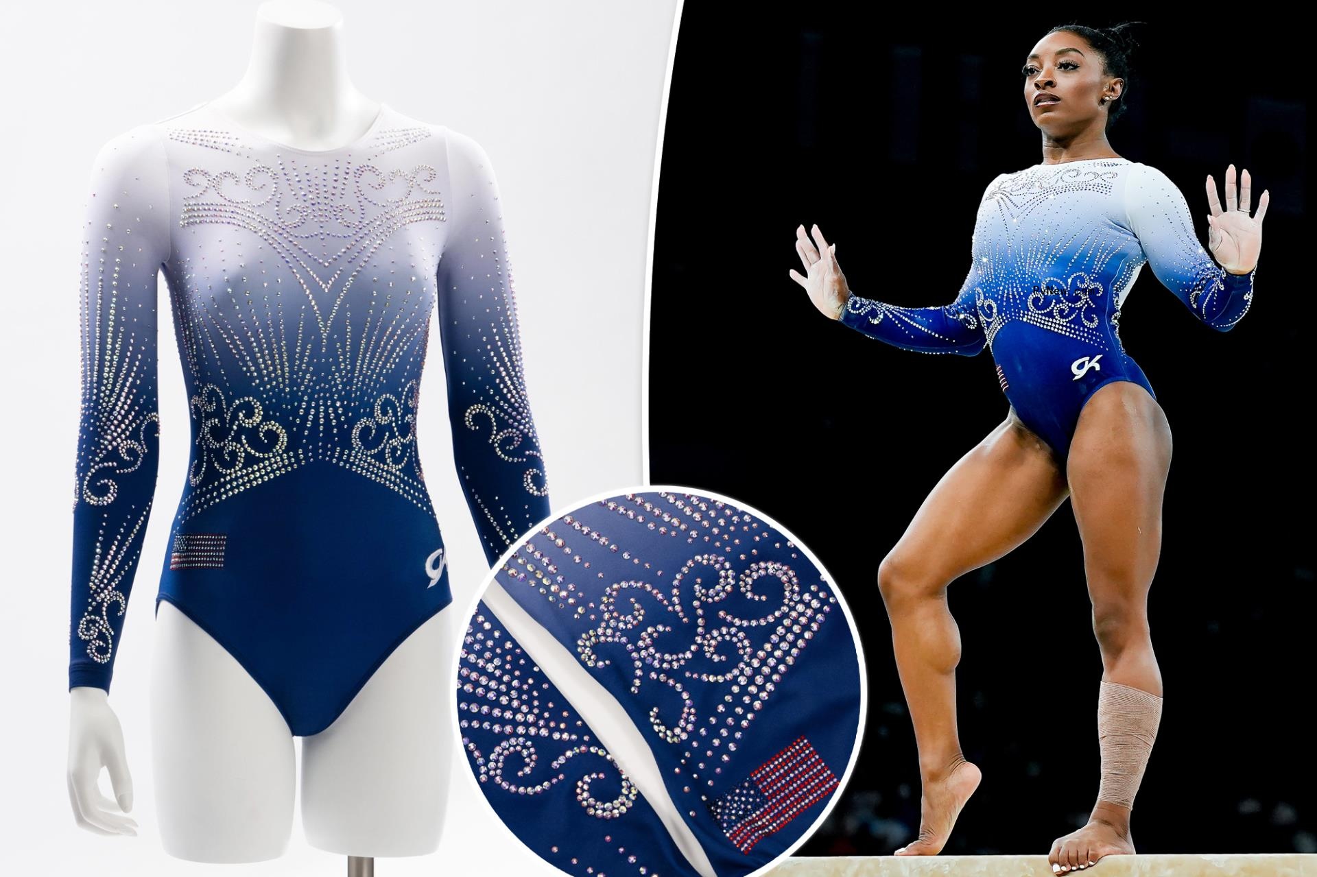 Simone Biles leotard at the 2024 Olympics artistic gymnastics finals