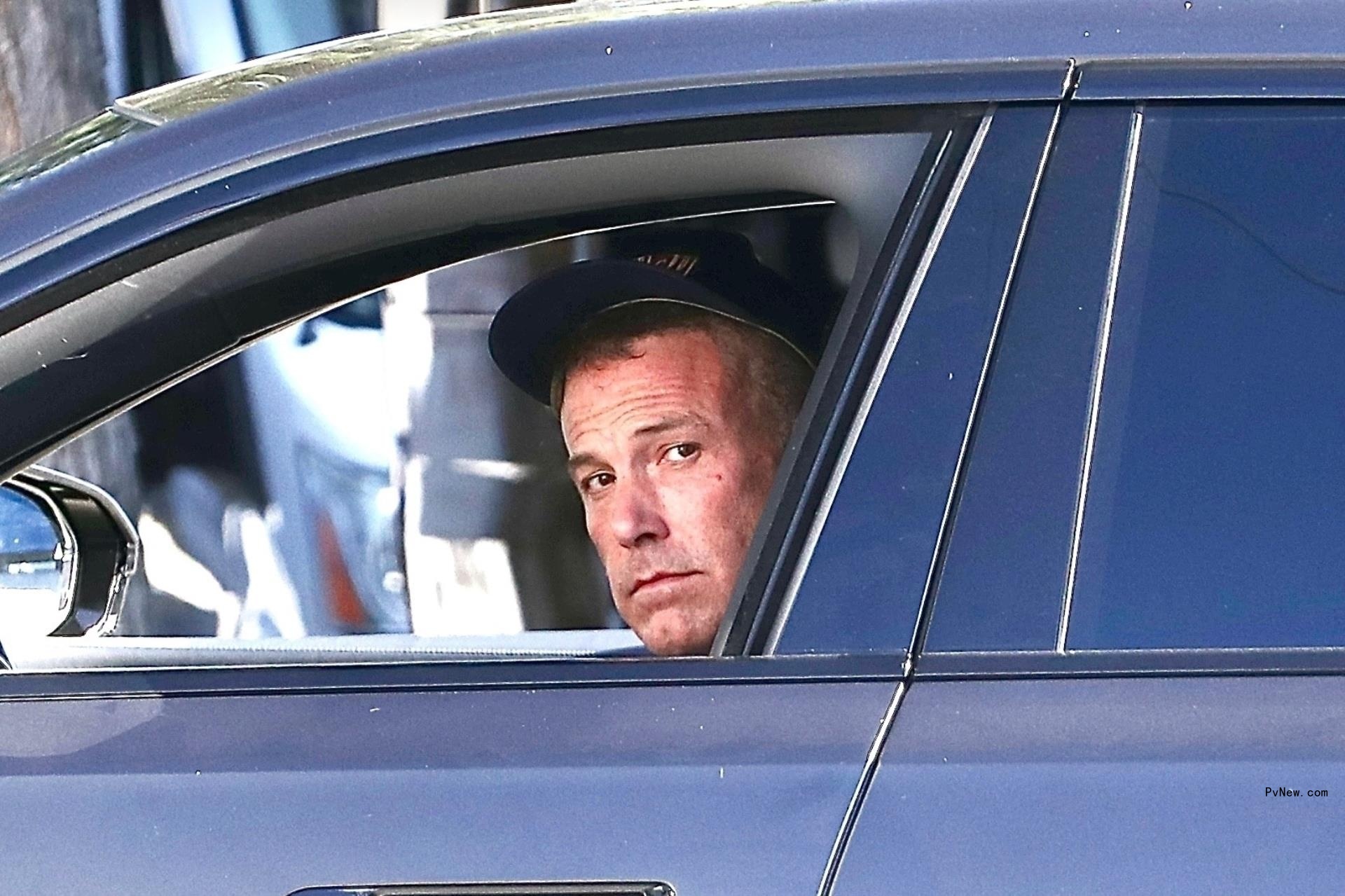 Ben Affleck driving to work in Los Angeles on Monday.