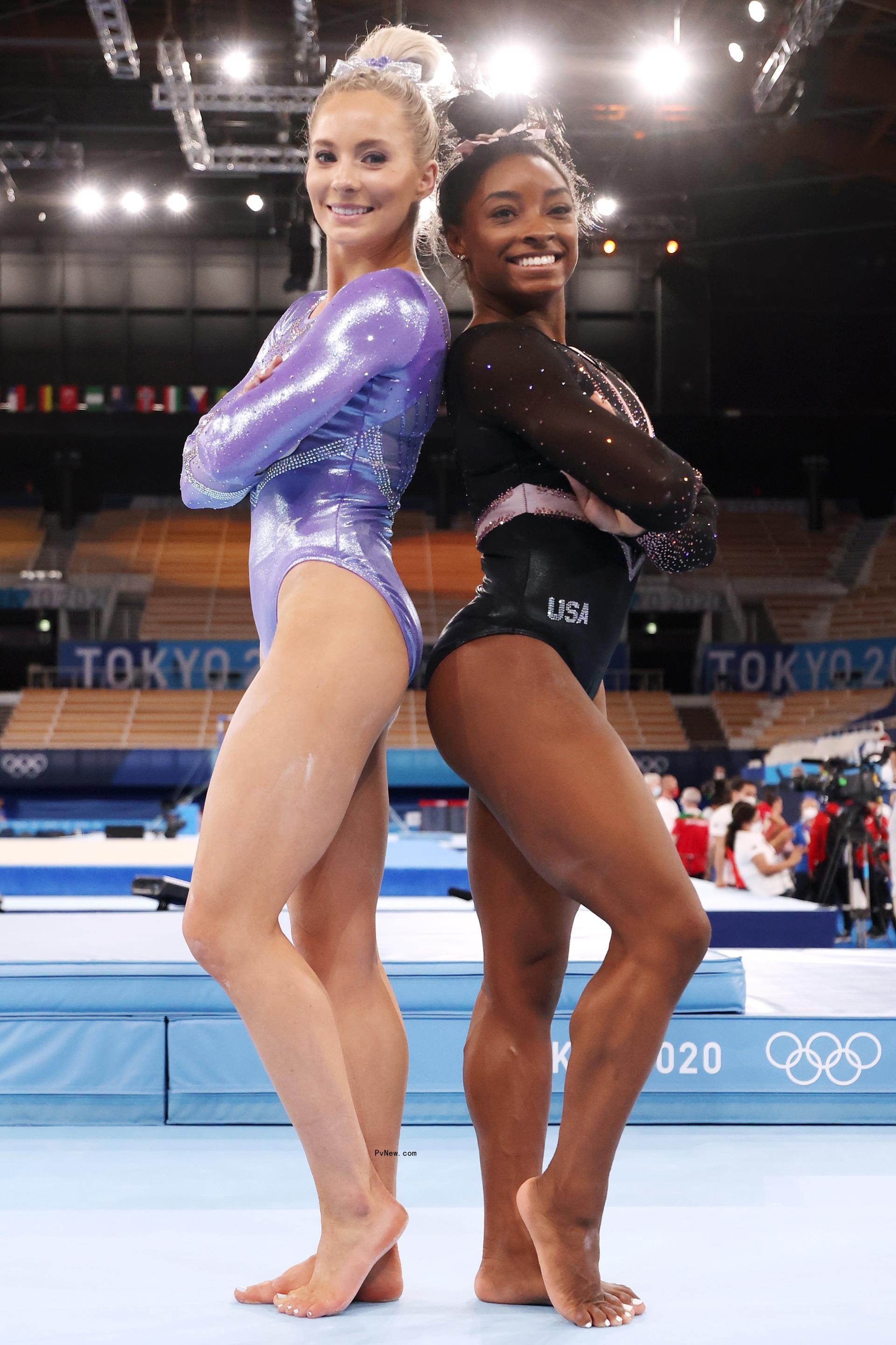 Simone Biles and MyKayla Skinner at 2020 Tokyo Olympics