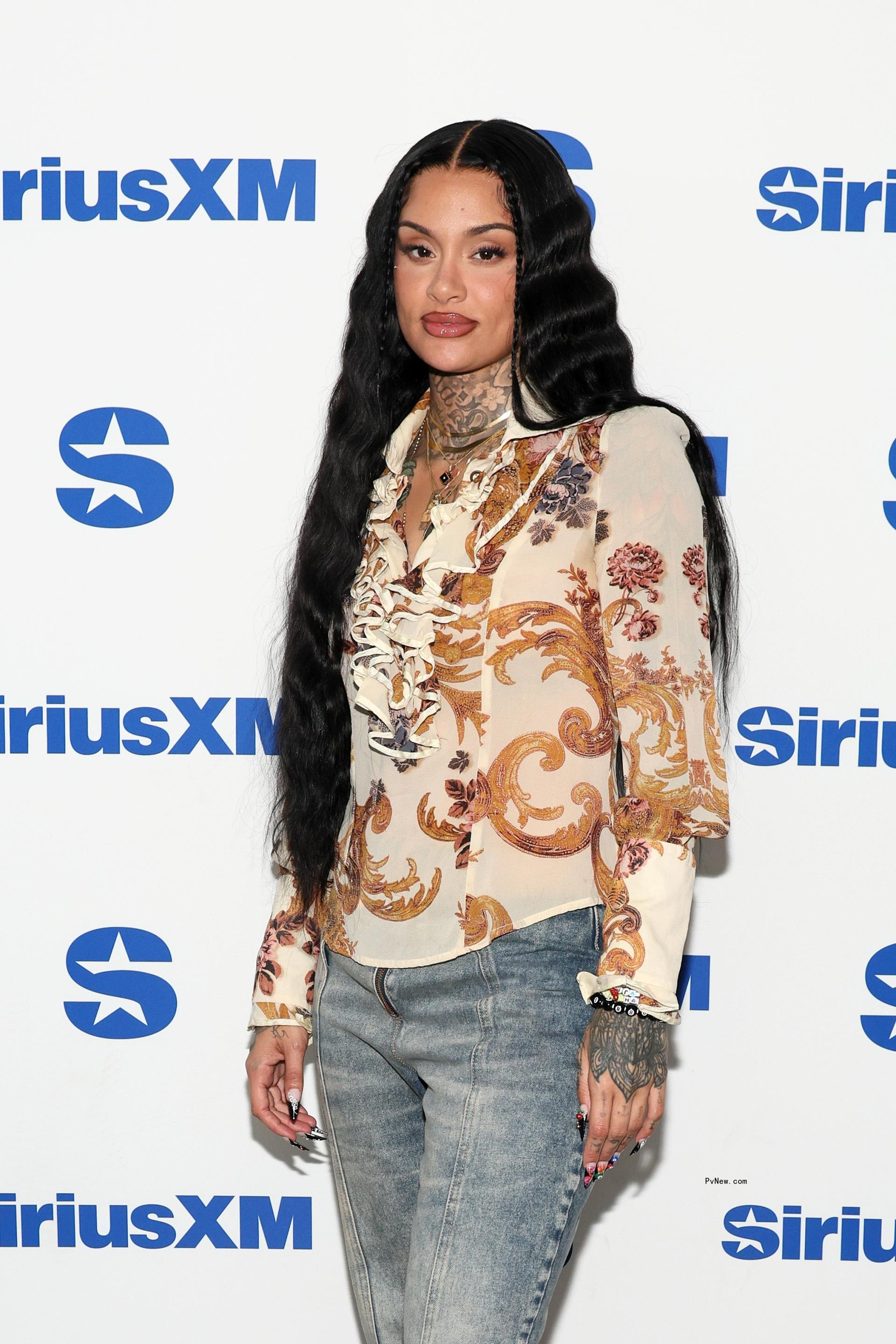 Kehlani visiting SiriusXM Studios in June 2024.