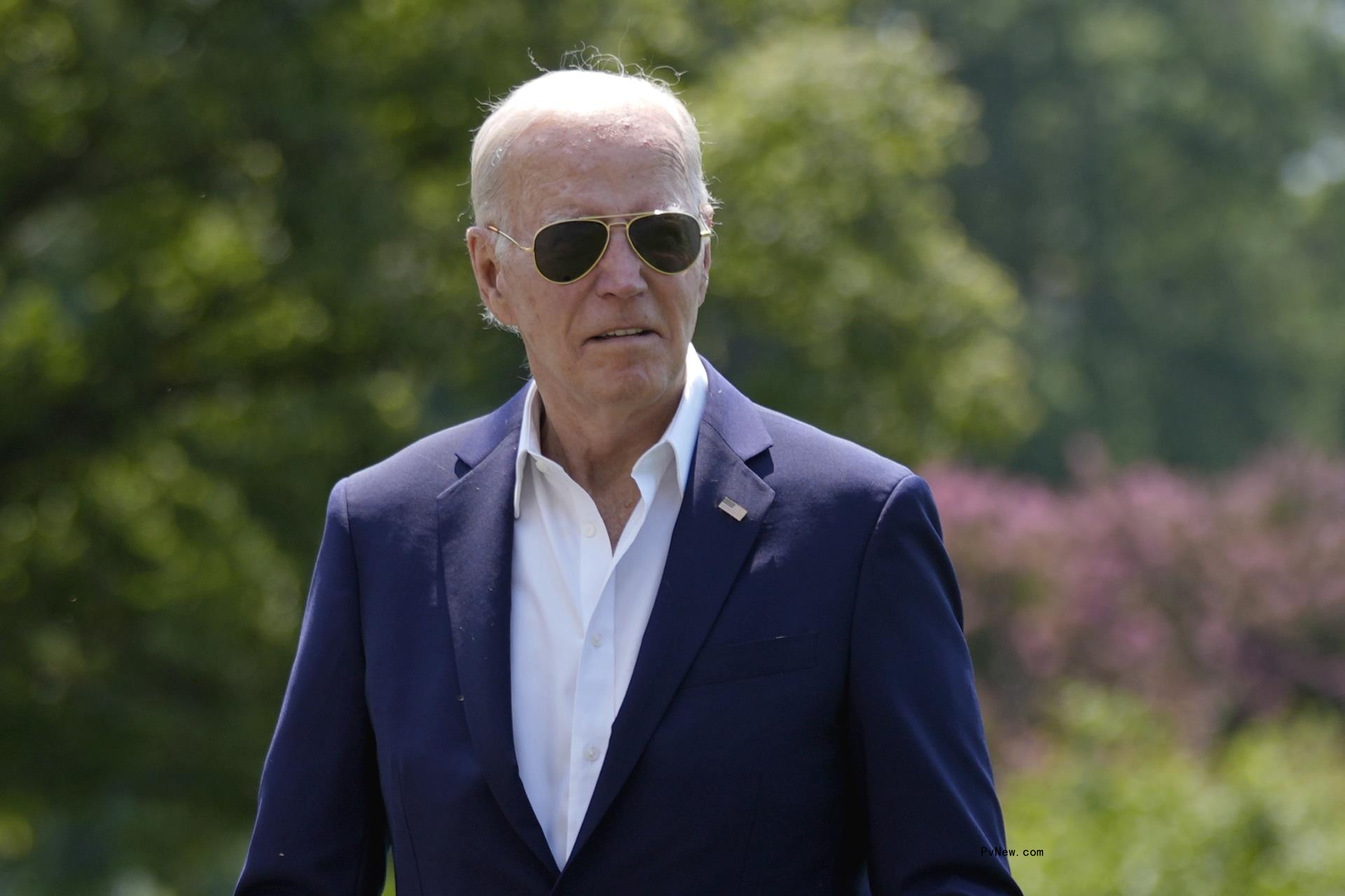 President Joe Biden wearing sunglasses.