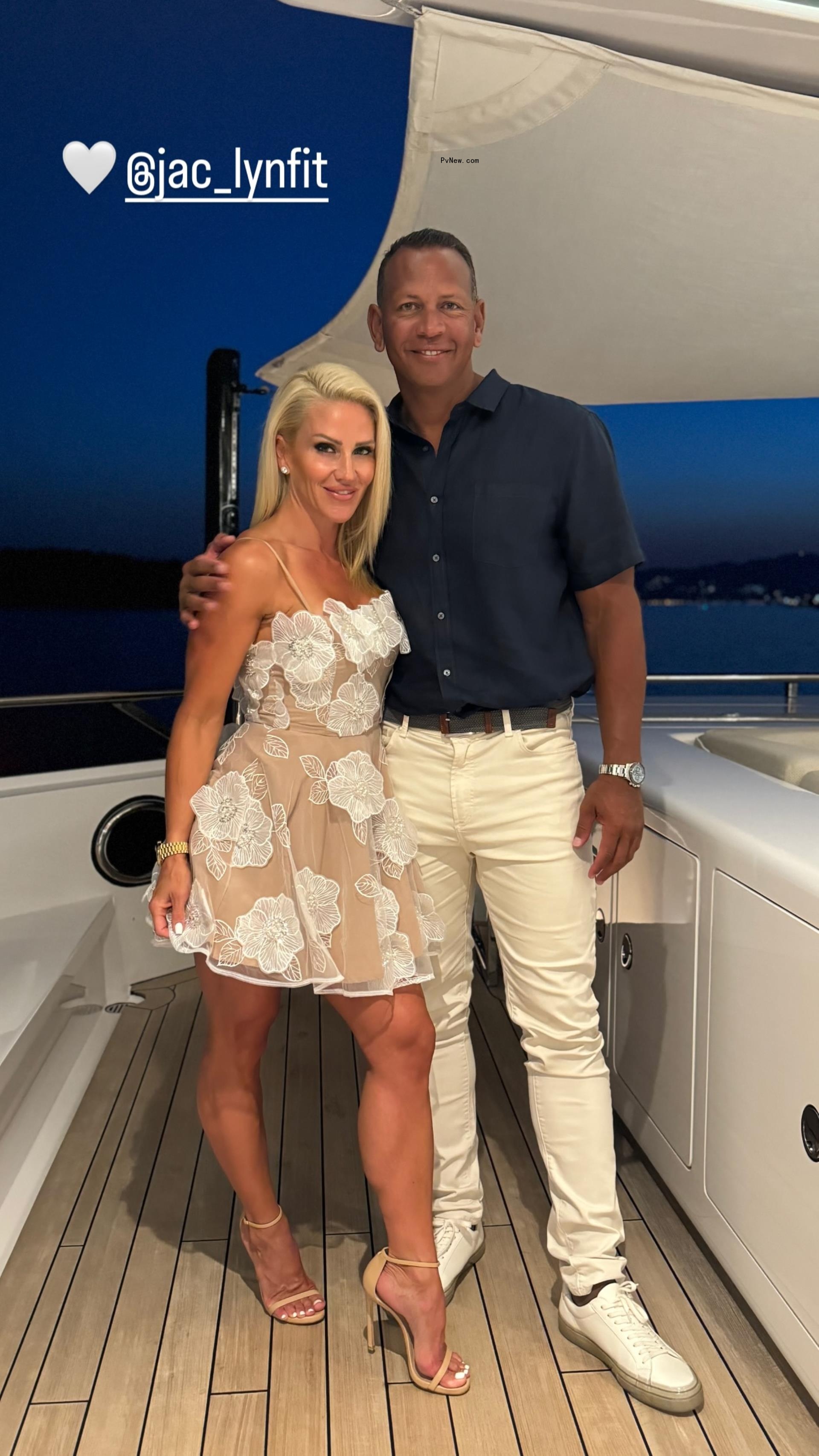 Alex Rodriguez and girlfriend Jaclyn Cordeiro on a yacht.