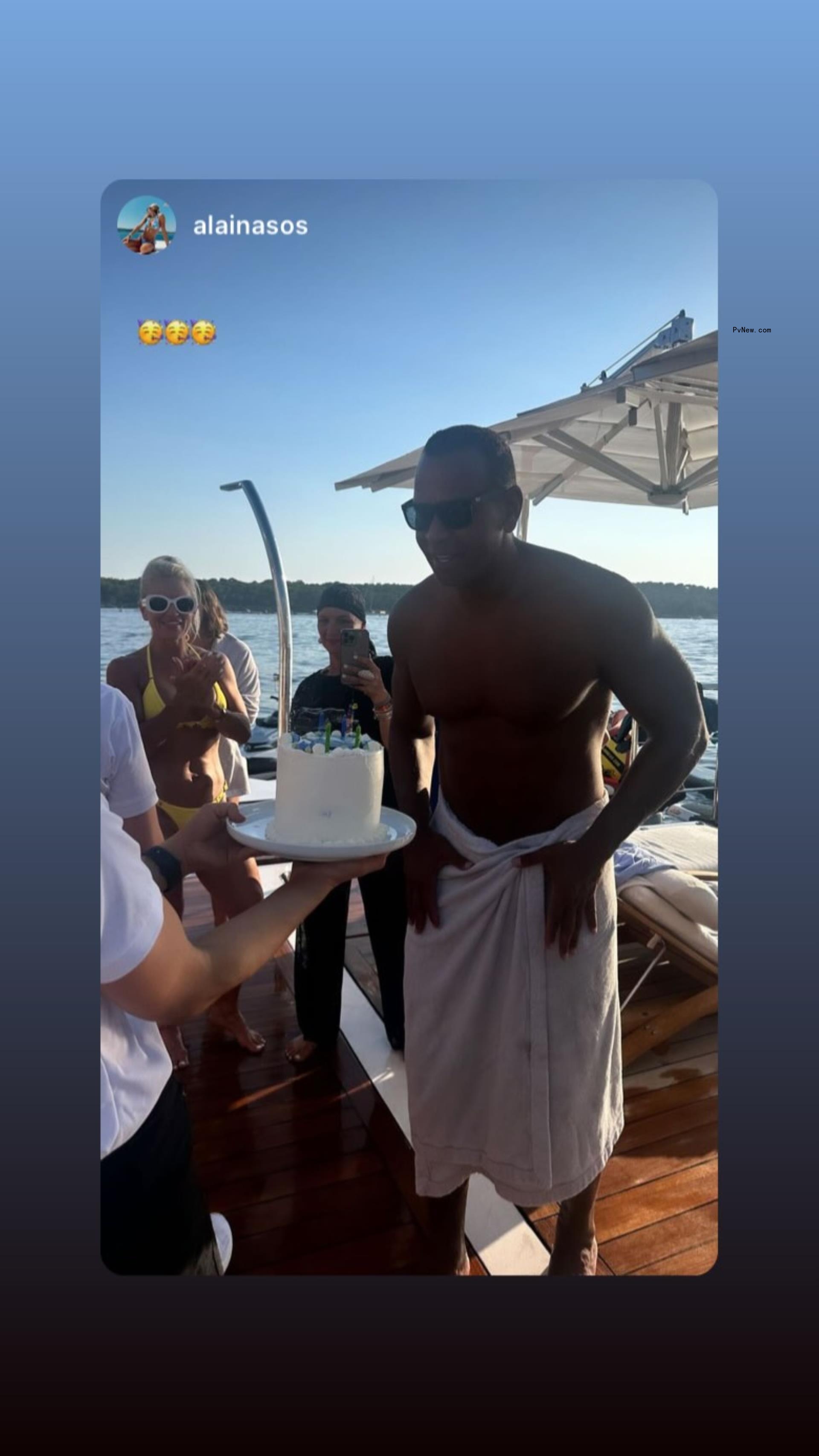 Alex Rodriguez in a towel.