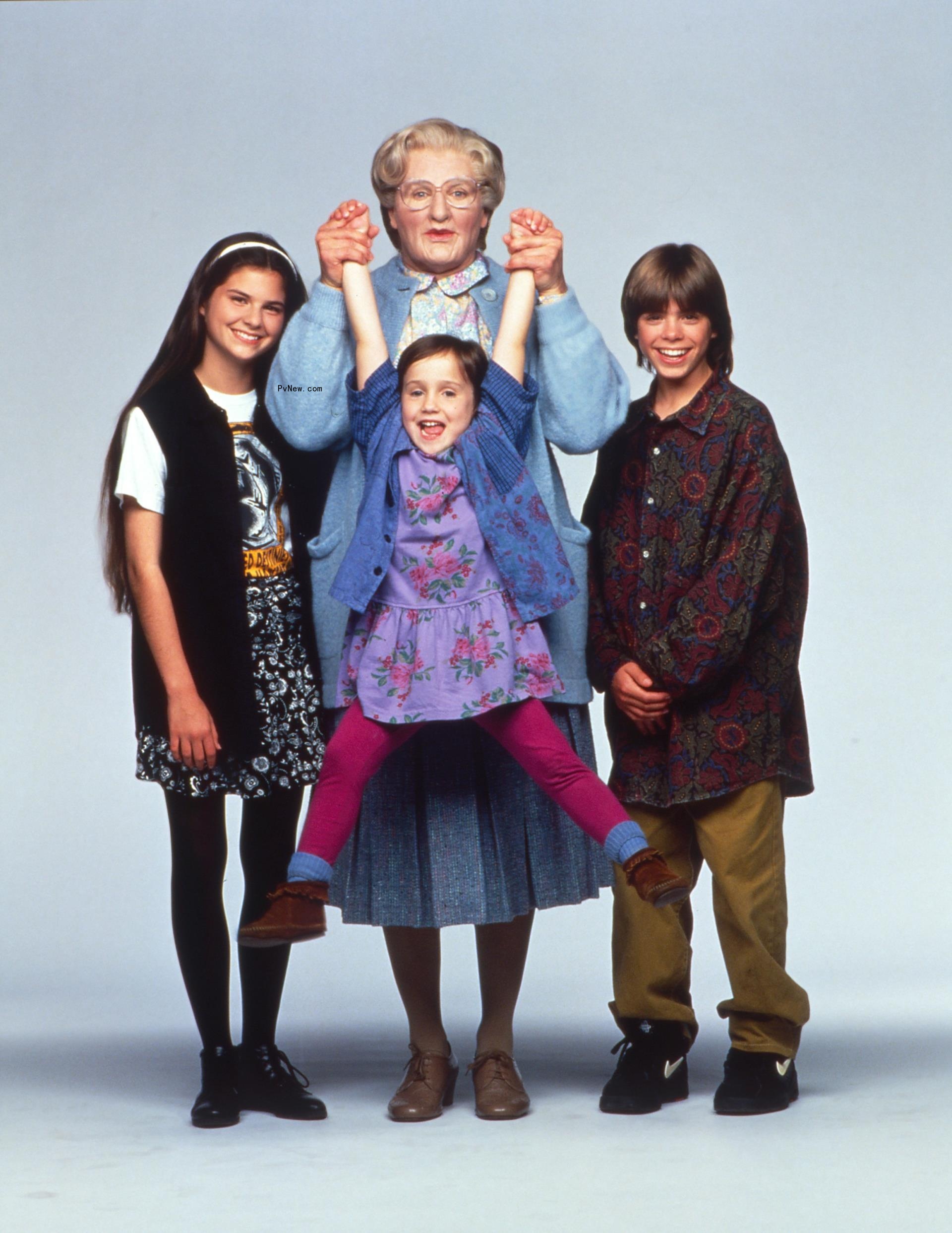 Robin Williams, Matthew Lawrence, Mara Wilson, Lisa Jakub in