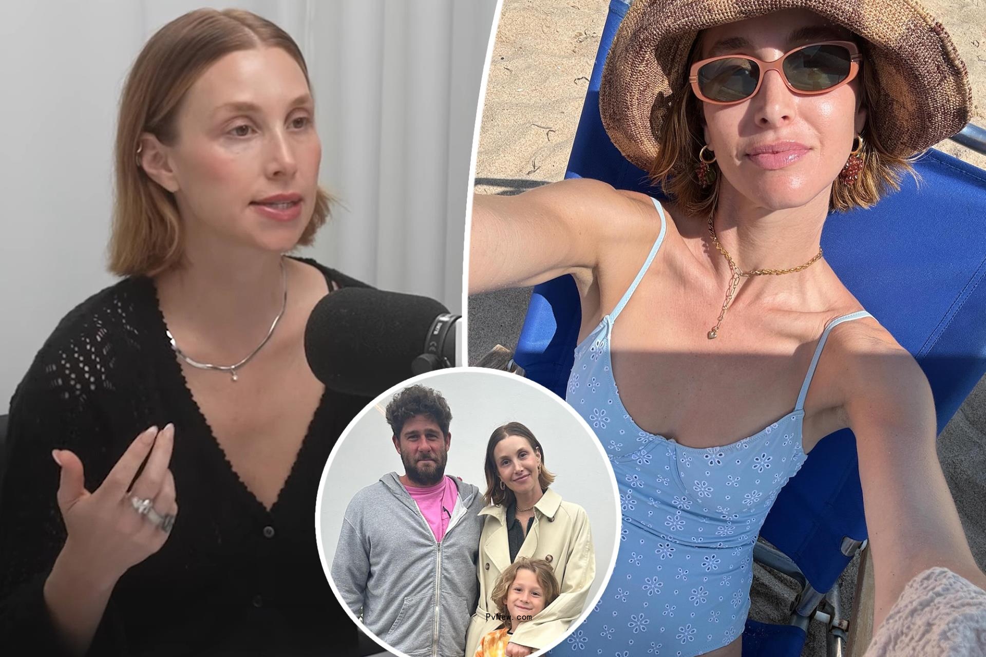 Whitney Port with an inset of Tim Rosenman and son Sonny