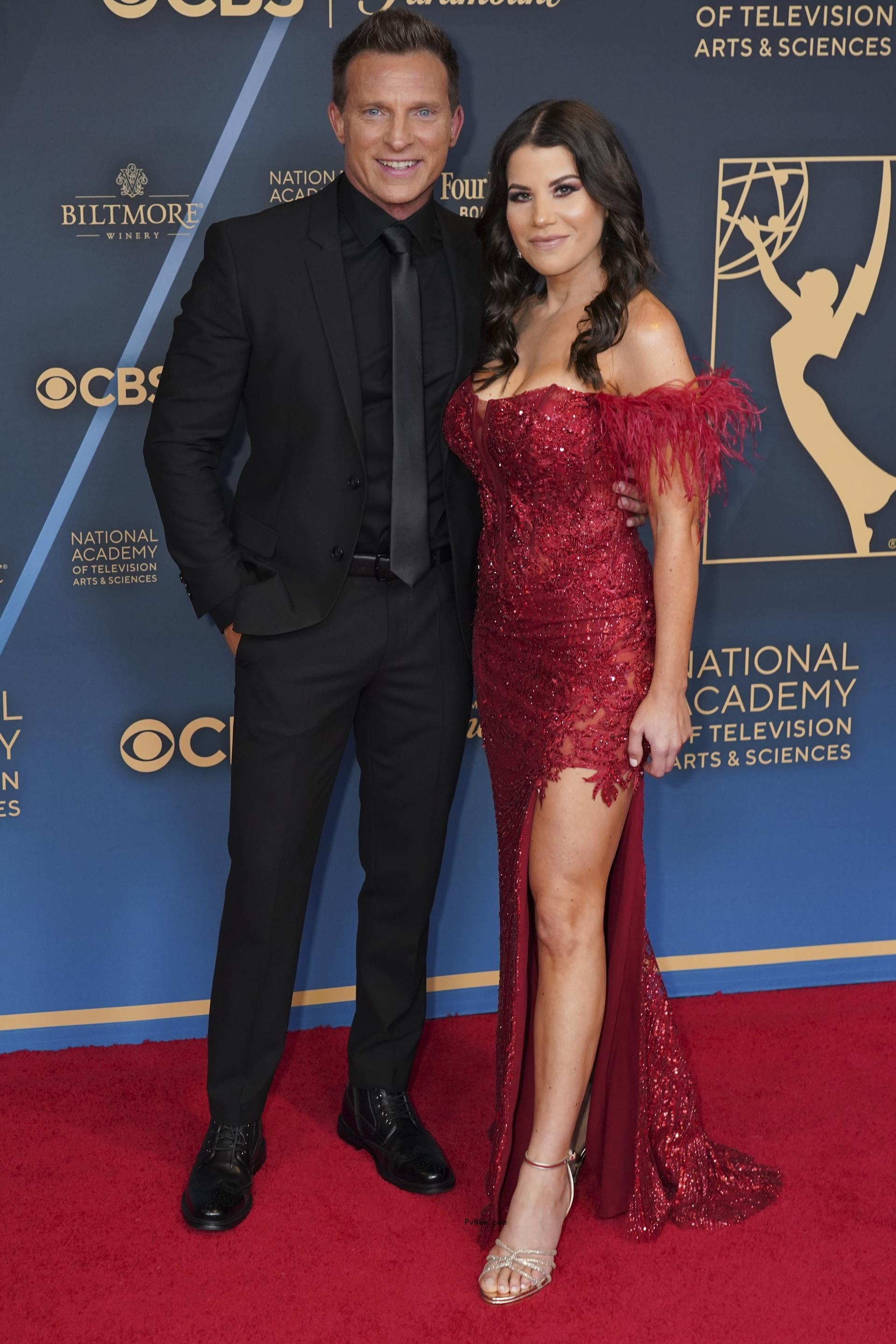 Steve Burton and Michelle Lundstrom at the 2024 Daytime Emmys.