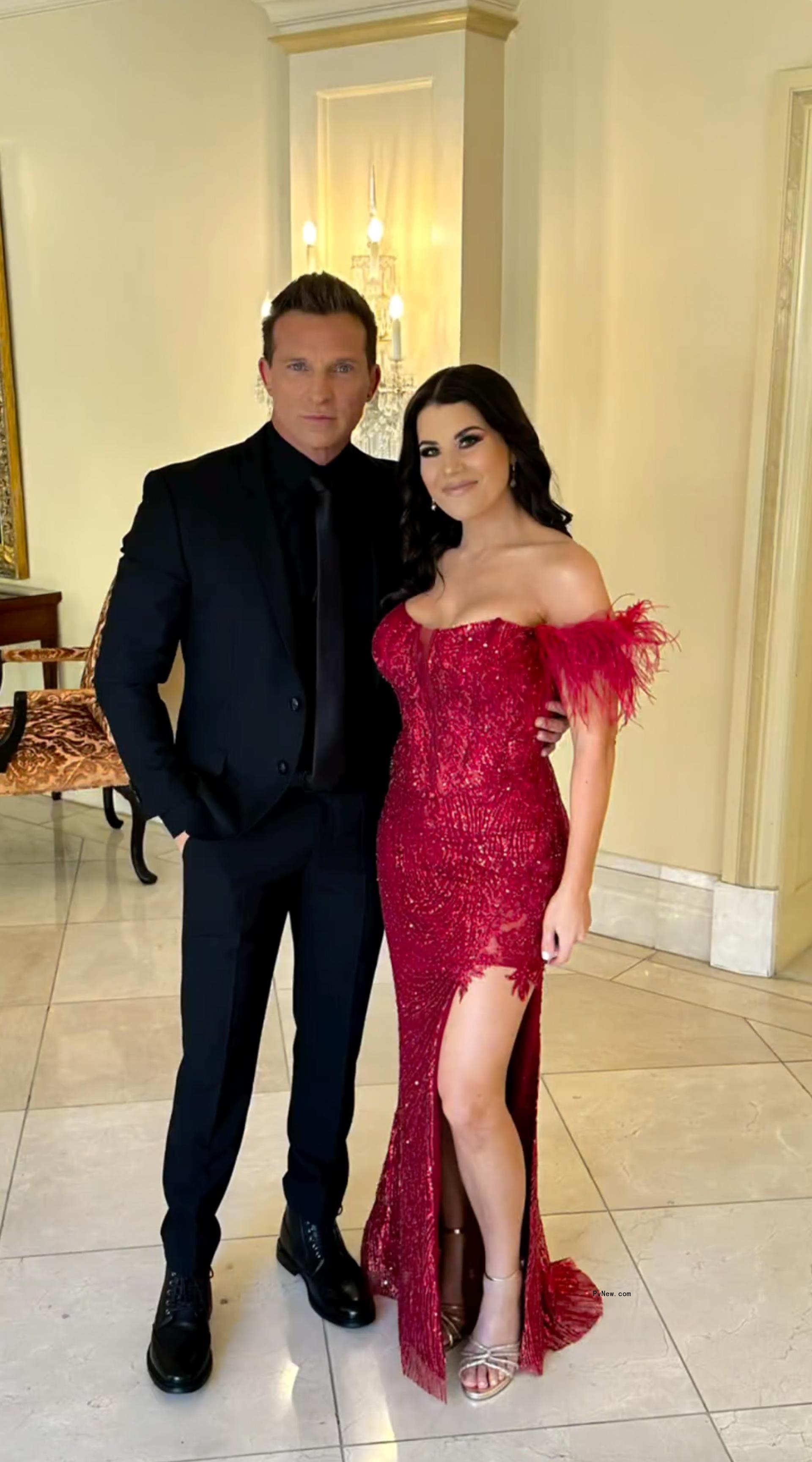 Steve Burton and Michelle Lundstrom before the 2024 Daytime Emmys.