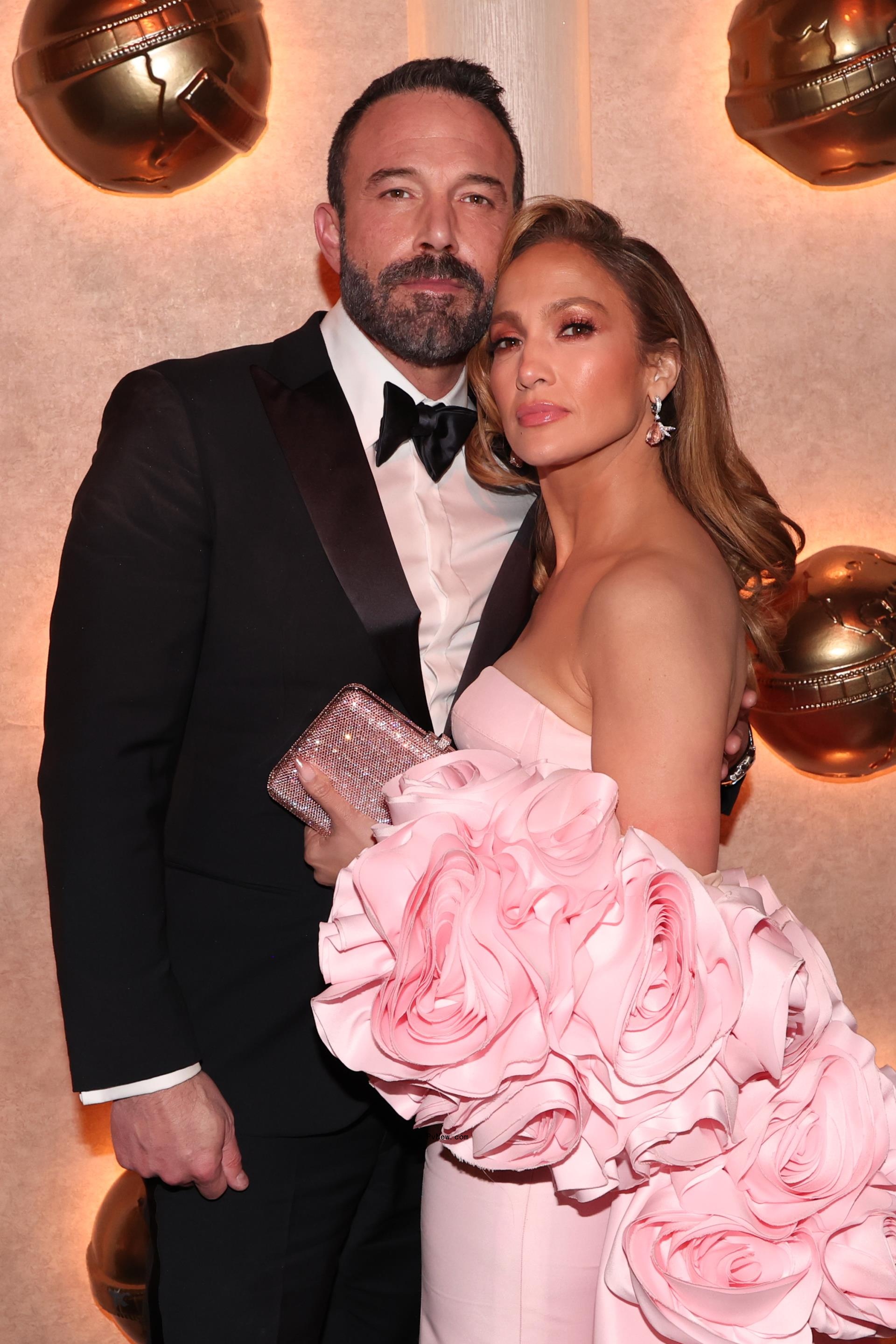Jennifer Lopez and Ben Affleck at January 2024 Golden Globes
