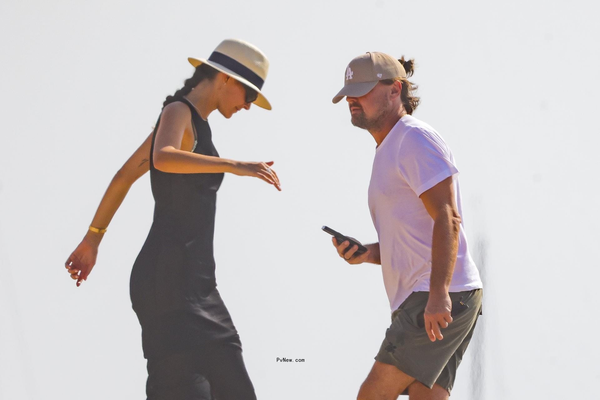 Vittoria Ceretti and Leo<i></i>nardo DiCaprio in Ibiza on Aug. 7, 2024. 