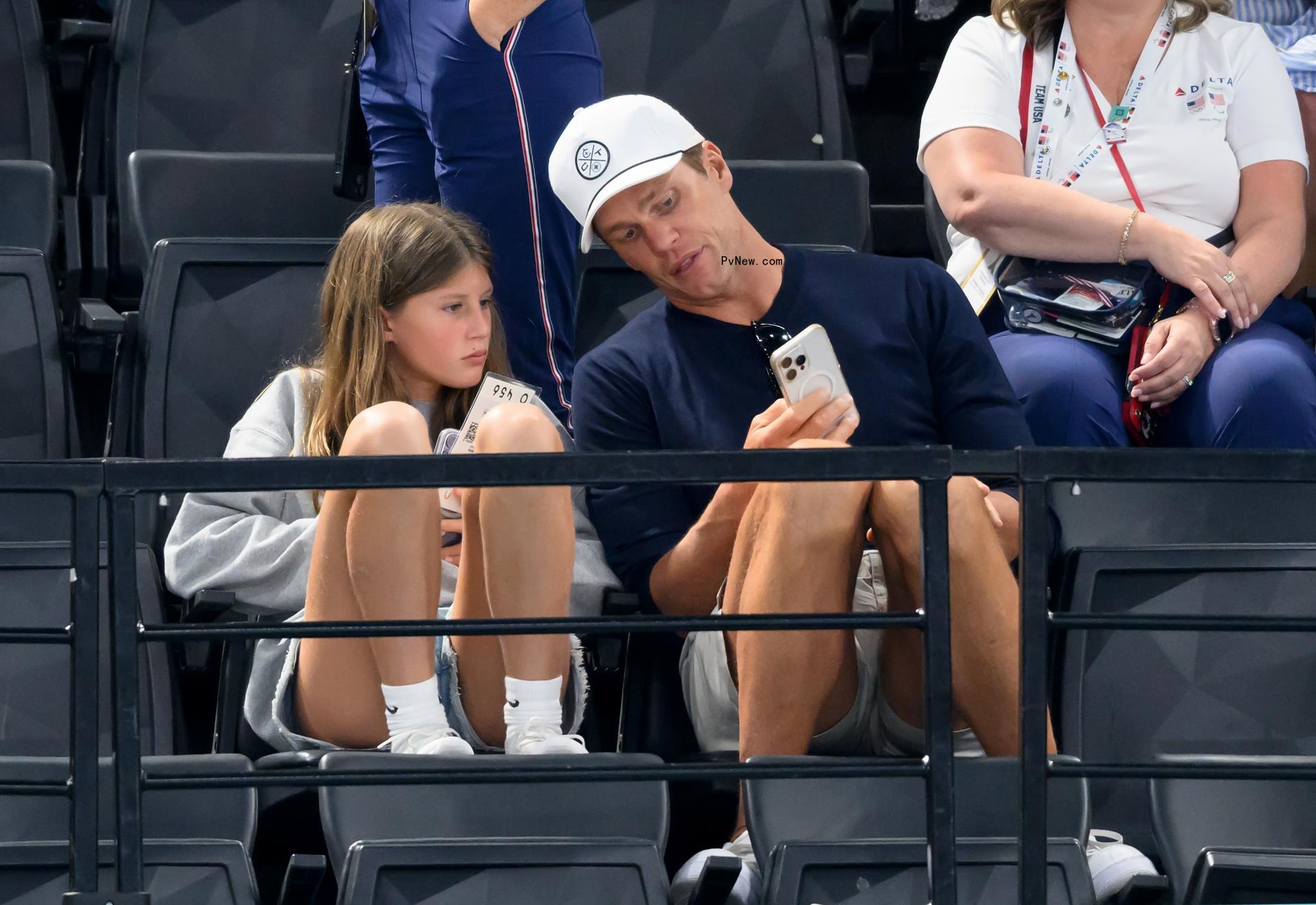 Tom Brady at September 2023 US Open with Vivian