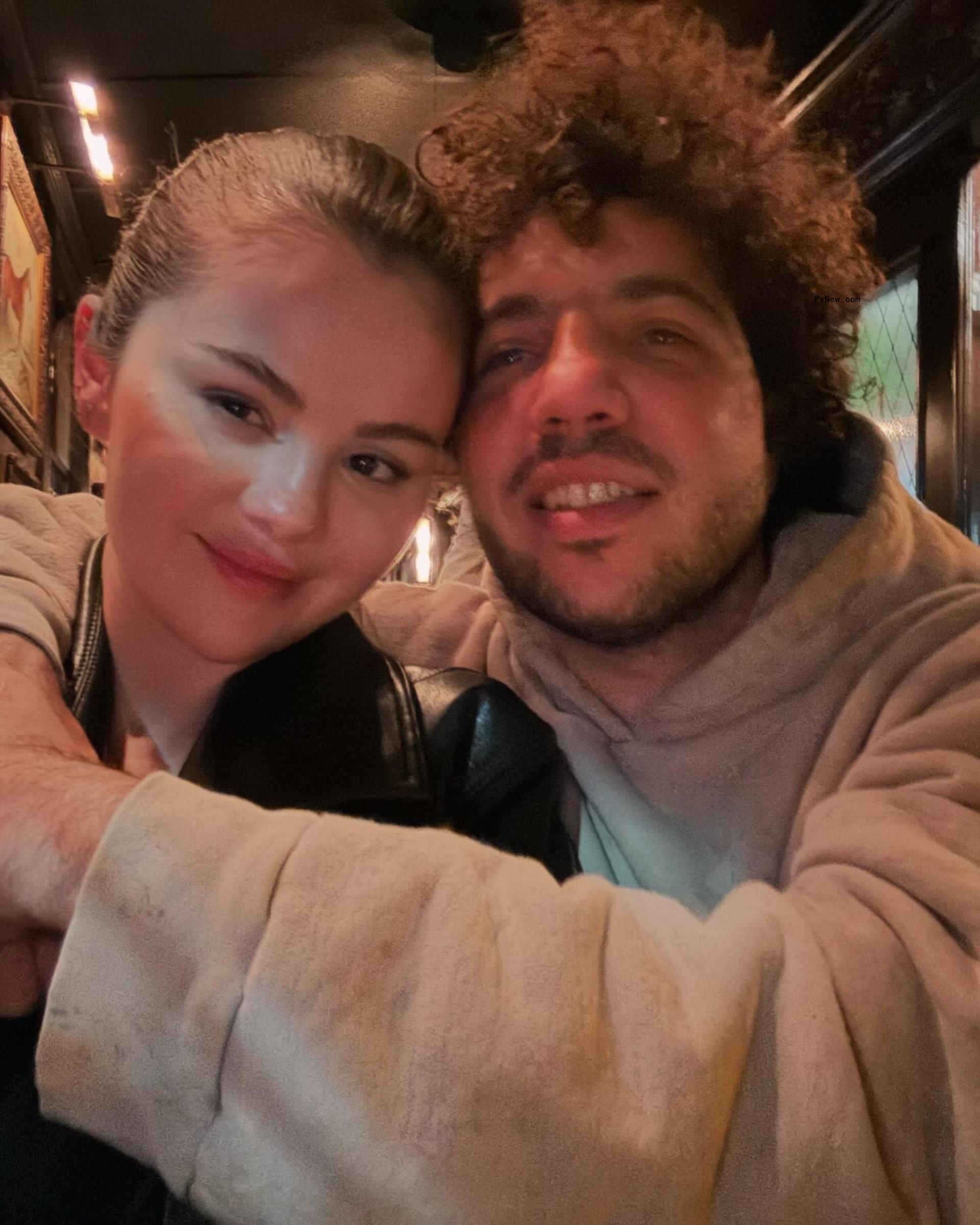 A selfie of Selena Gomez and Benny Blanco.