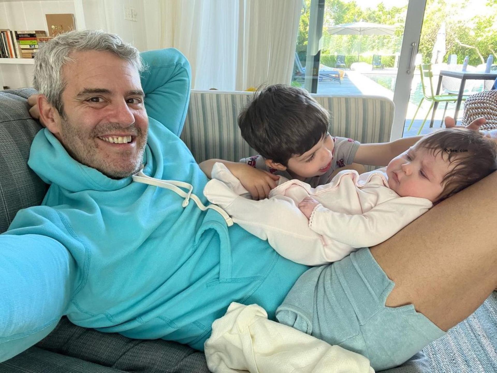 Andy Cohen and kids in Instagram selfie
