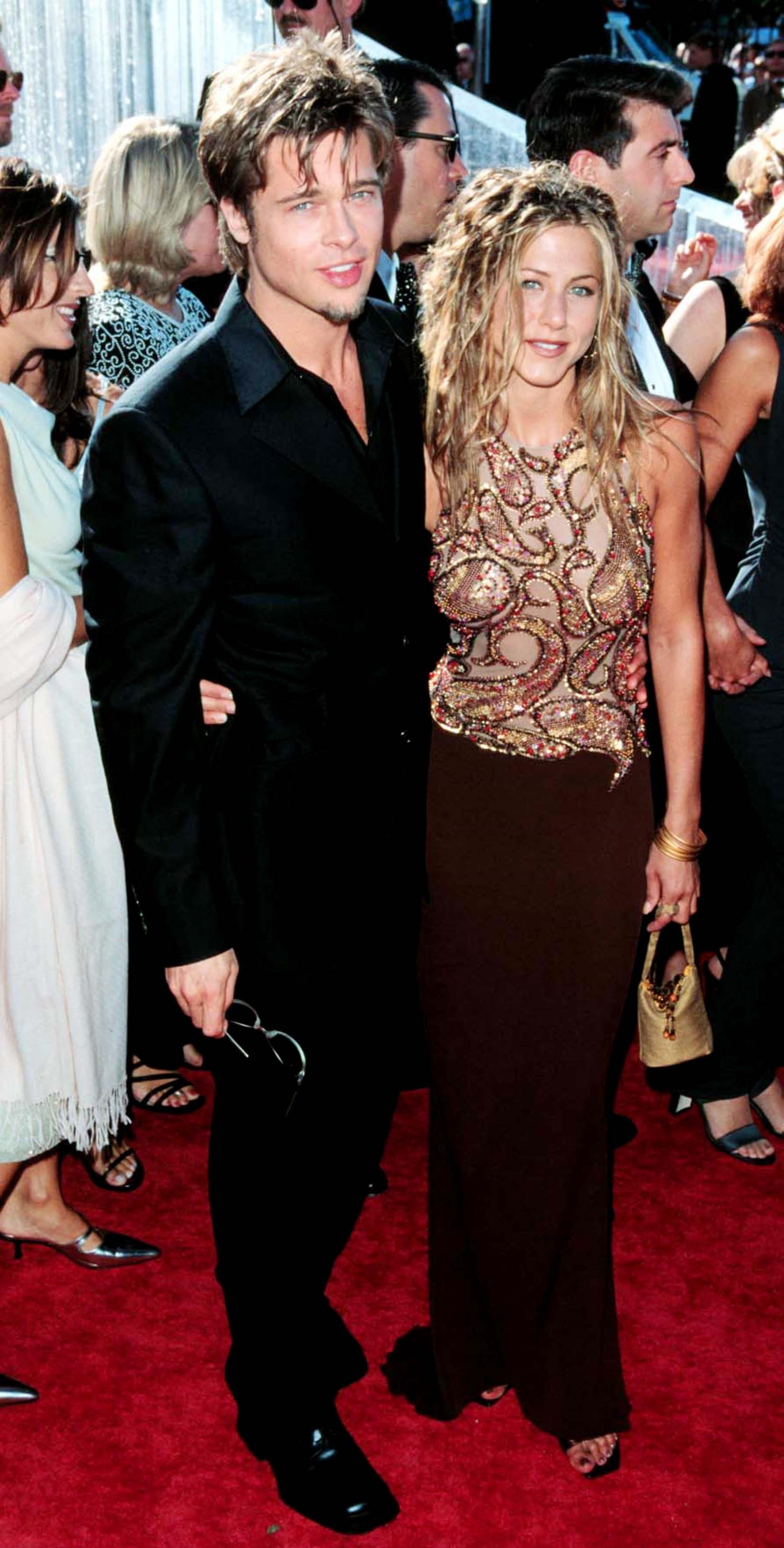 Brad Pitt and Jennifer Aniston attend Emmys in 1999