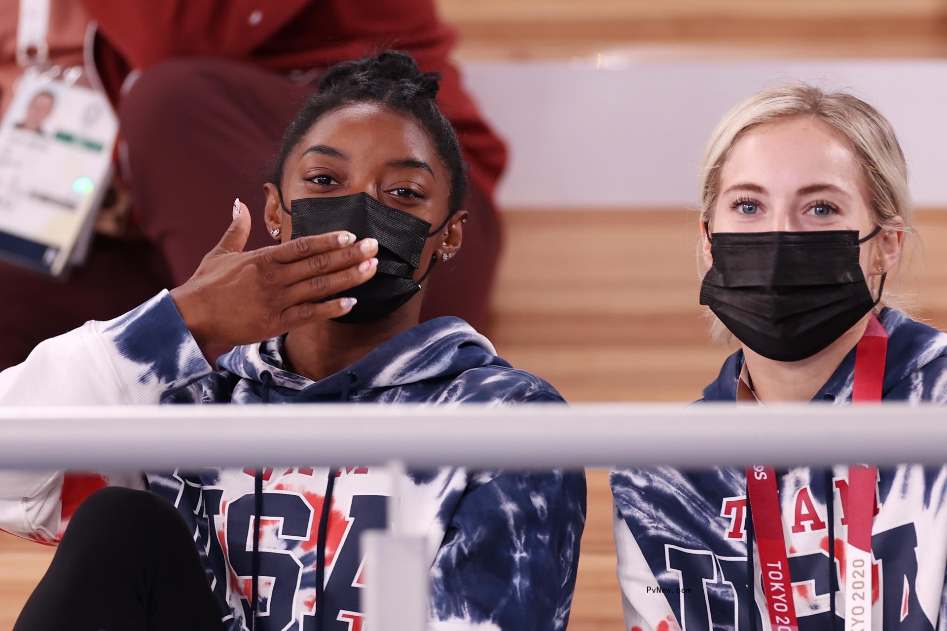 Simone Biles and MyKayla Skinner at 2024 Paris Olympics