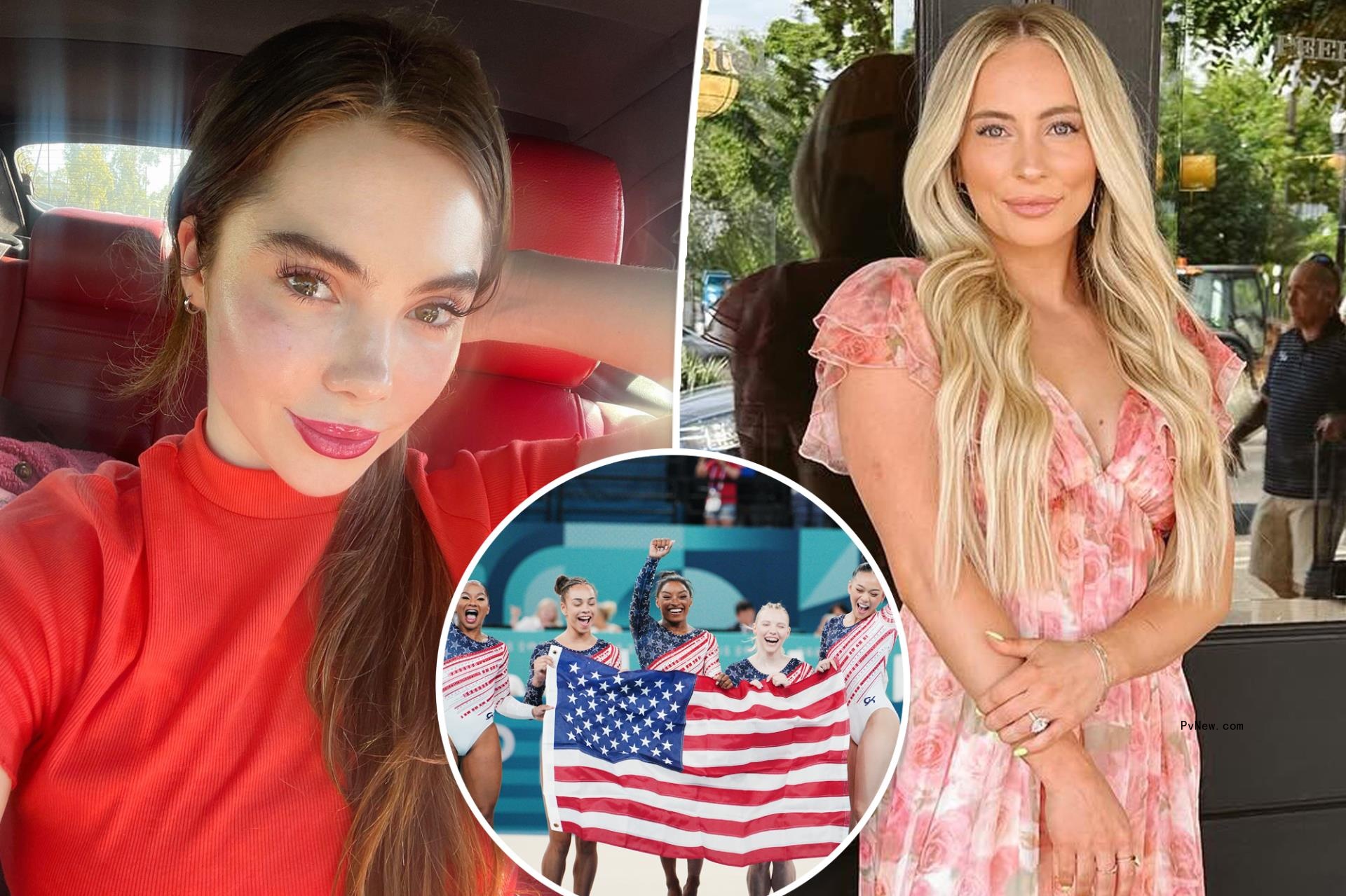 McKayla Maroney, split with MyKayla Skinner as well as a Jade Carey and Simone Biles inset