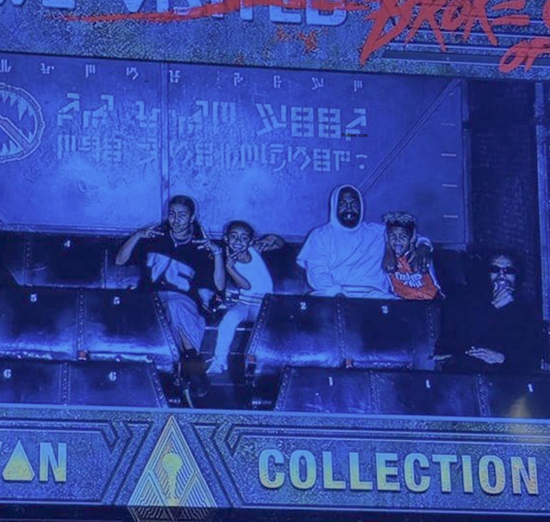 Kanye West on a rollercoaster ride with North, Chicago and Saint