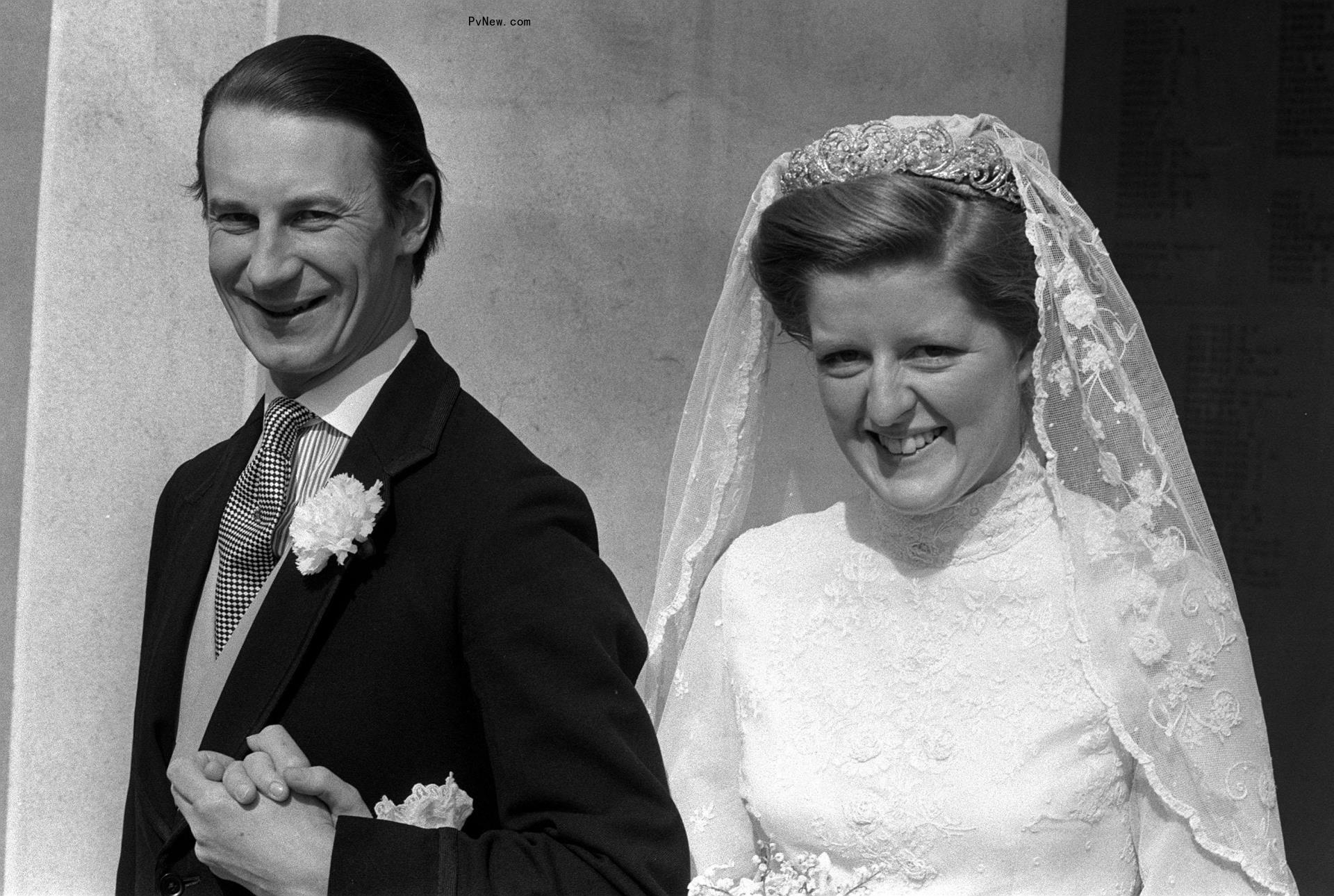 Lord Robert Fellows and Lady Jane Fellowes at 1978 wedding