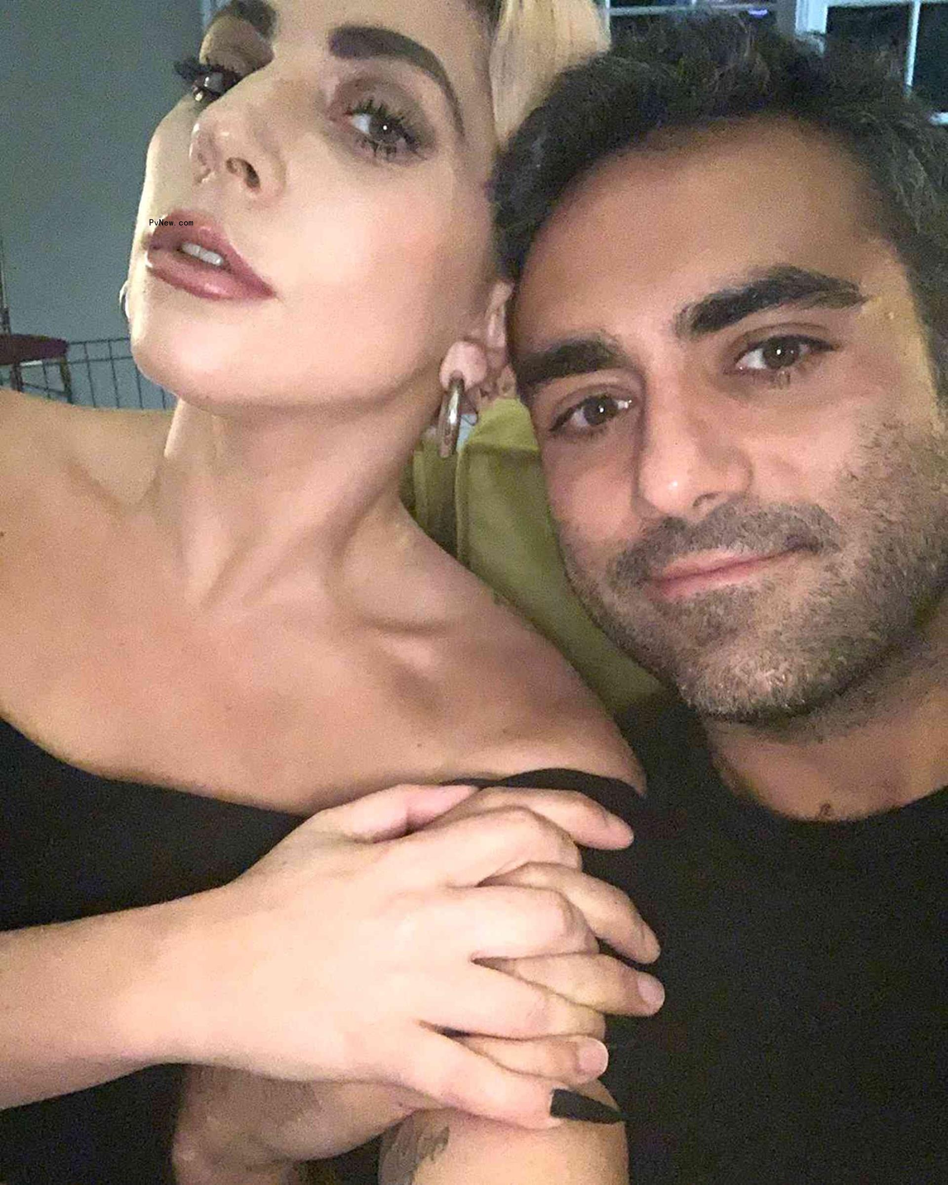 Lady Gaga and Michael Polansky pose for a selfie