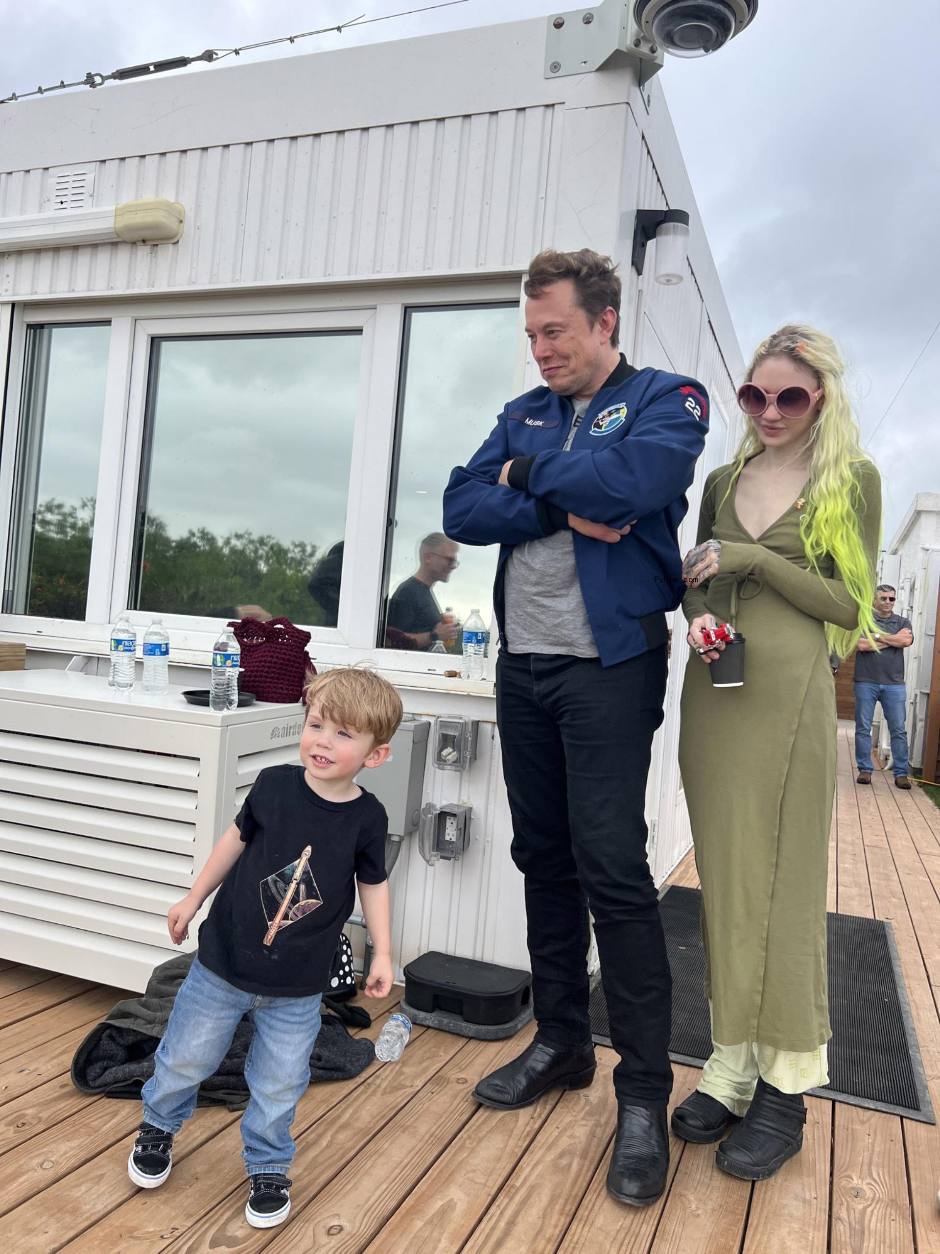 Elon Musk and Grimes with their son X AE A-XII