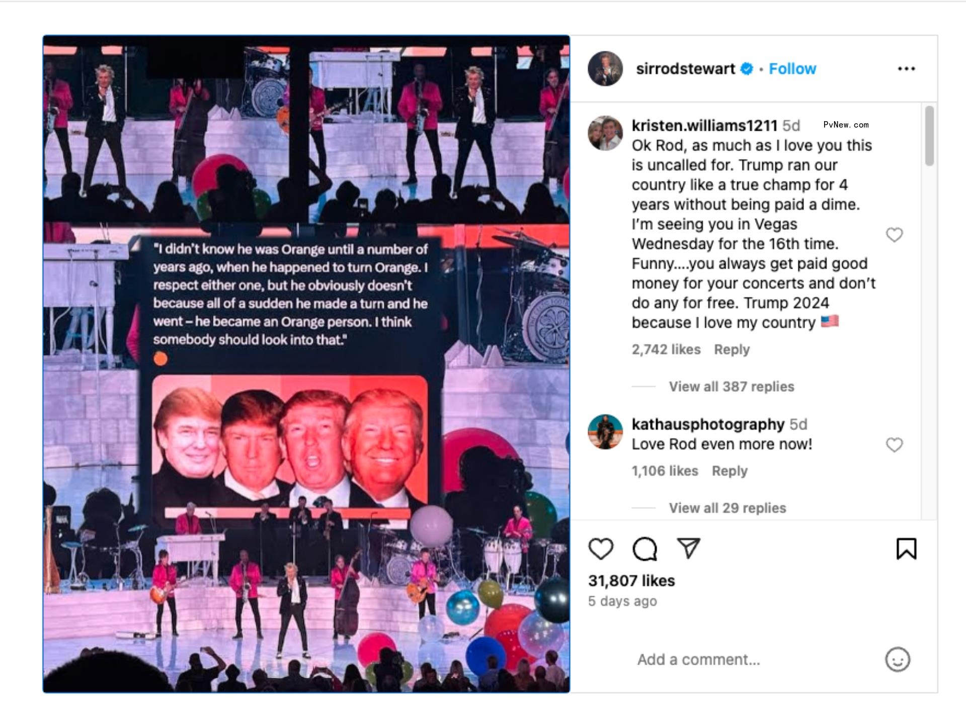 Rod Stewart Instagram.