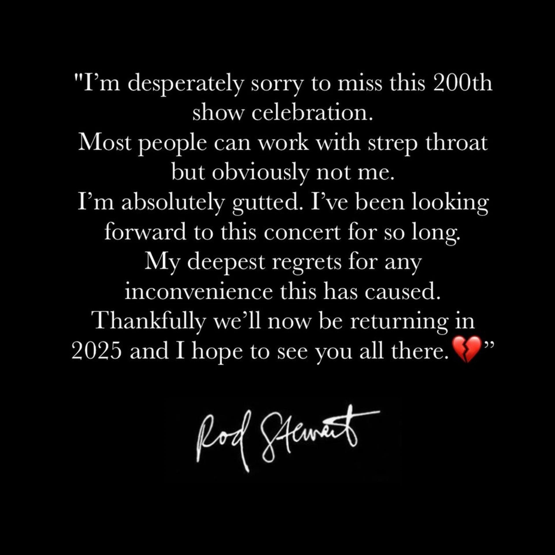 Rod Stewart Instagram post.