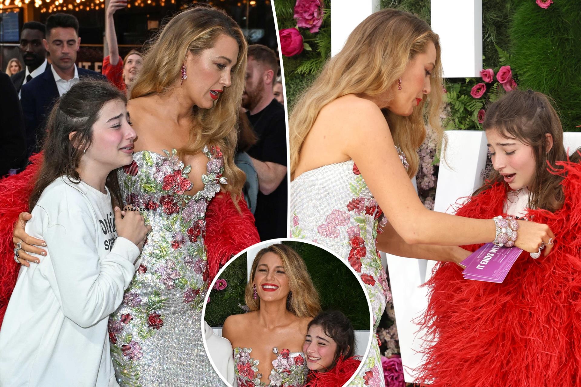 Blake Lively lets emotio<i></i>nal young fan wear her over-the-top coat at ‘It Ends With Us’ Lo<i></i>ndon premiere