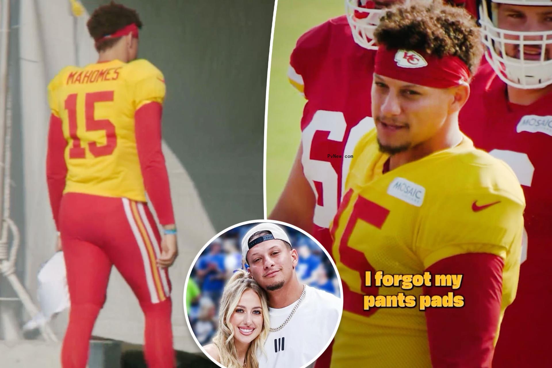 Brittany Mahomes hilariously respo<i></i>nds to husband Patrick forgetting his pants at Chiefs training camp