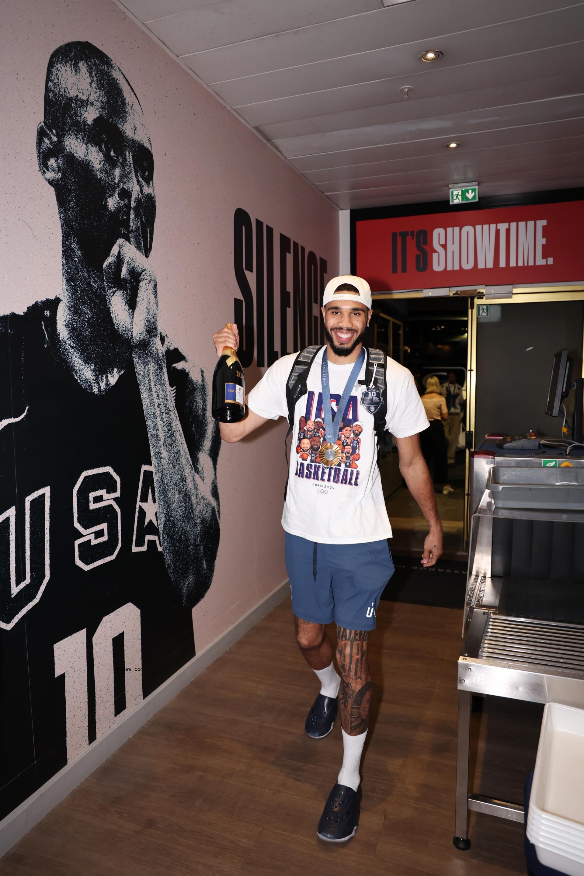 Jayson Tatum after winning the gold medal in basketball at the Paris Olympics in August 2024.