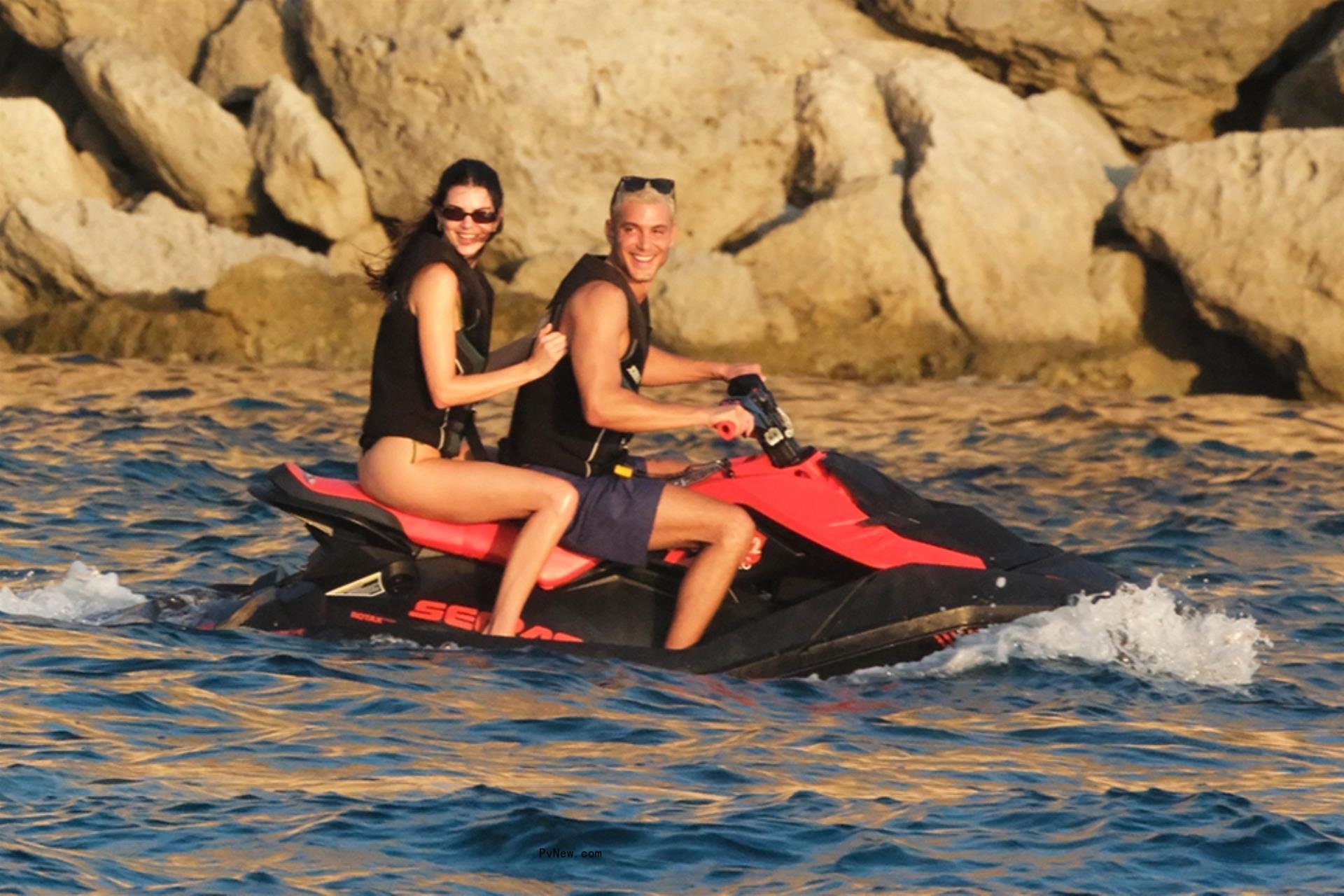 Kendall Jenner and Fai Khadra on a jet ski