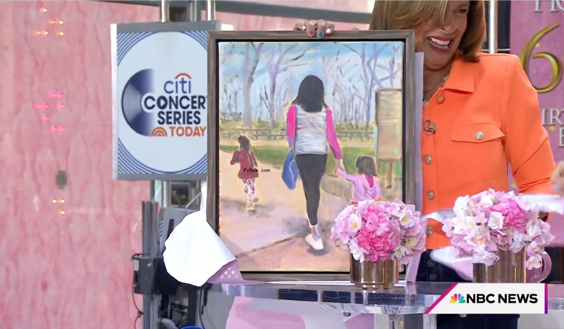 Hoda Kotb opens a portrait gifted to her by Jenna Bush Hager on Monday's episode of the 