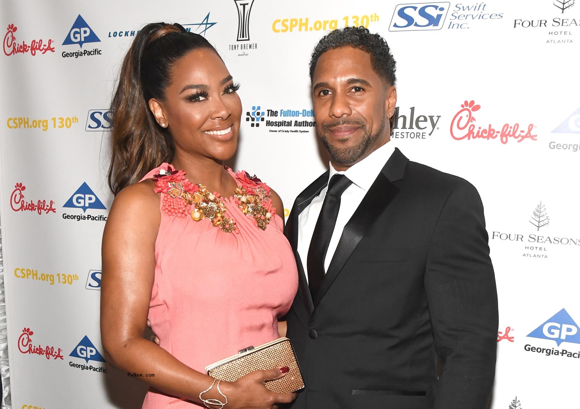 Marc Daly and Kenya Moore at the Carrie Steele-Pitts Home 130th Anniversary Gala in March 2018.