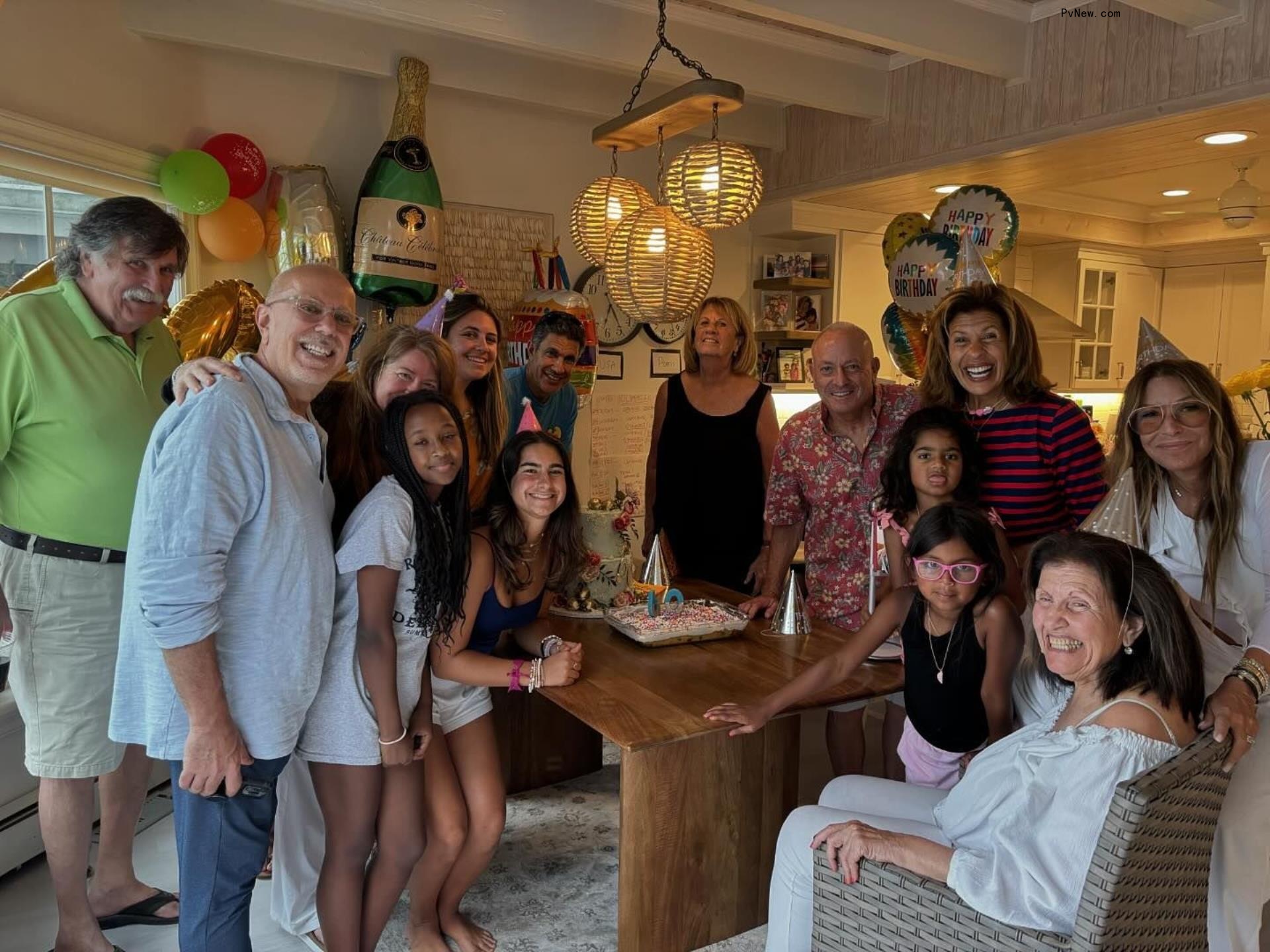 Hoda Koto and family celebrate her birthday.