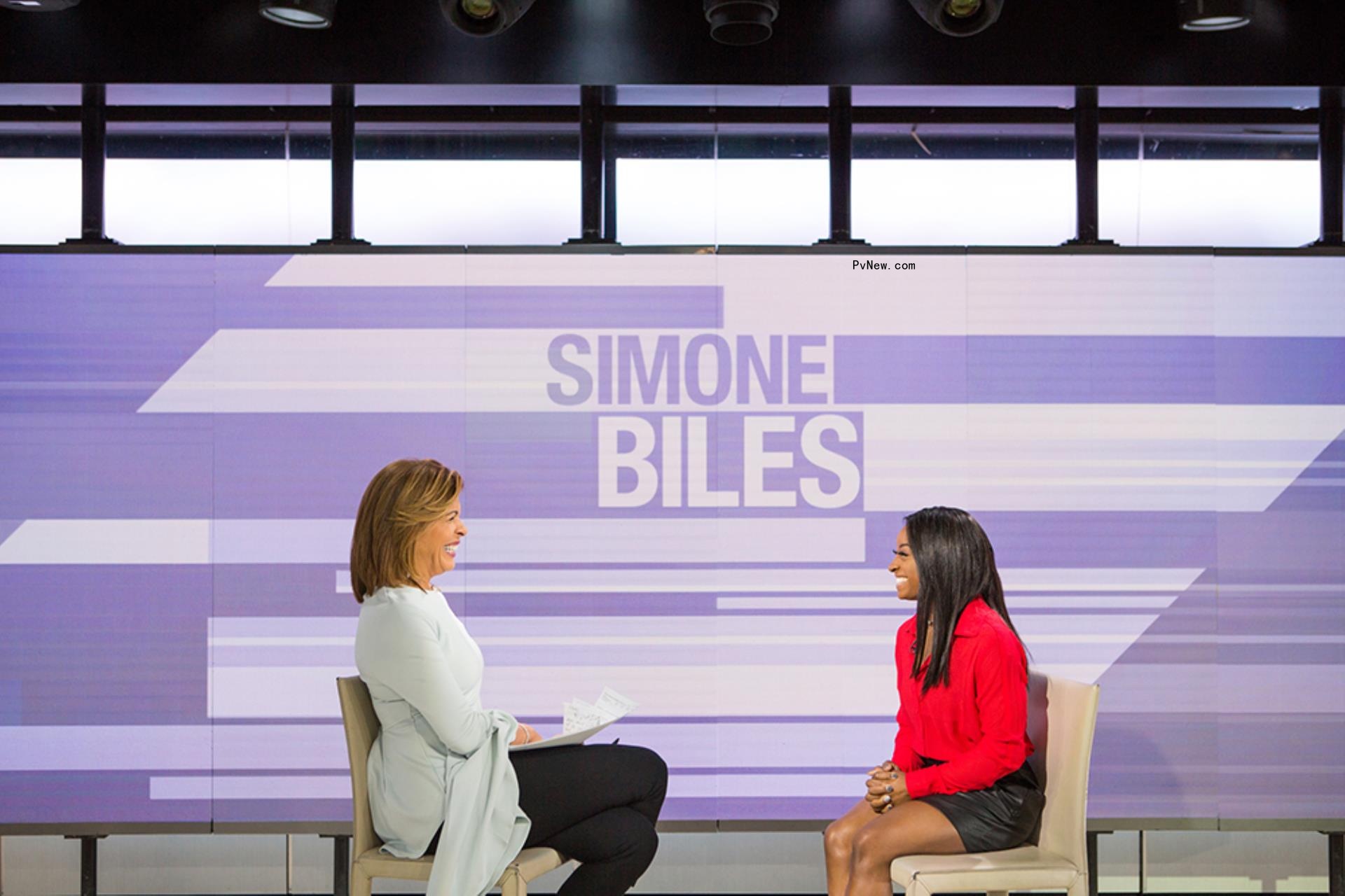 A photo of Hoda Kotb and Simone Biles