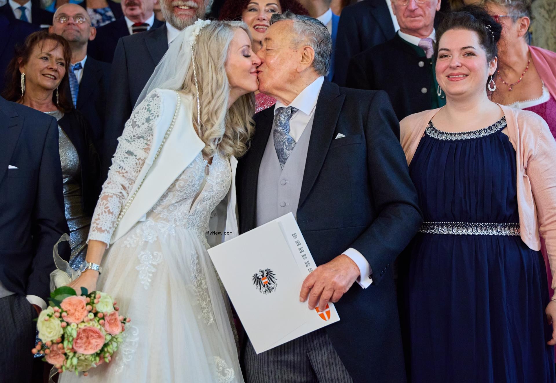 Richard Lugner and Simone Reiländer on their wedding day on June 1, 2024. 