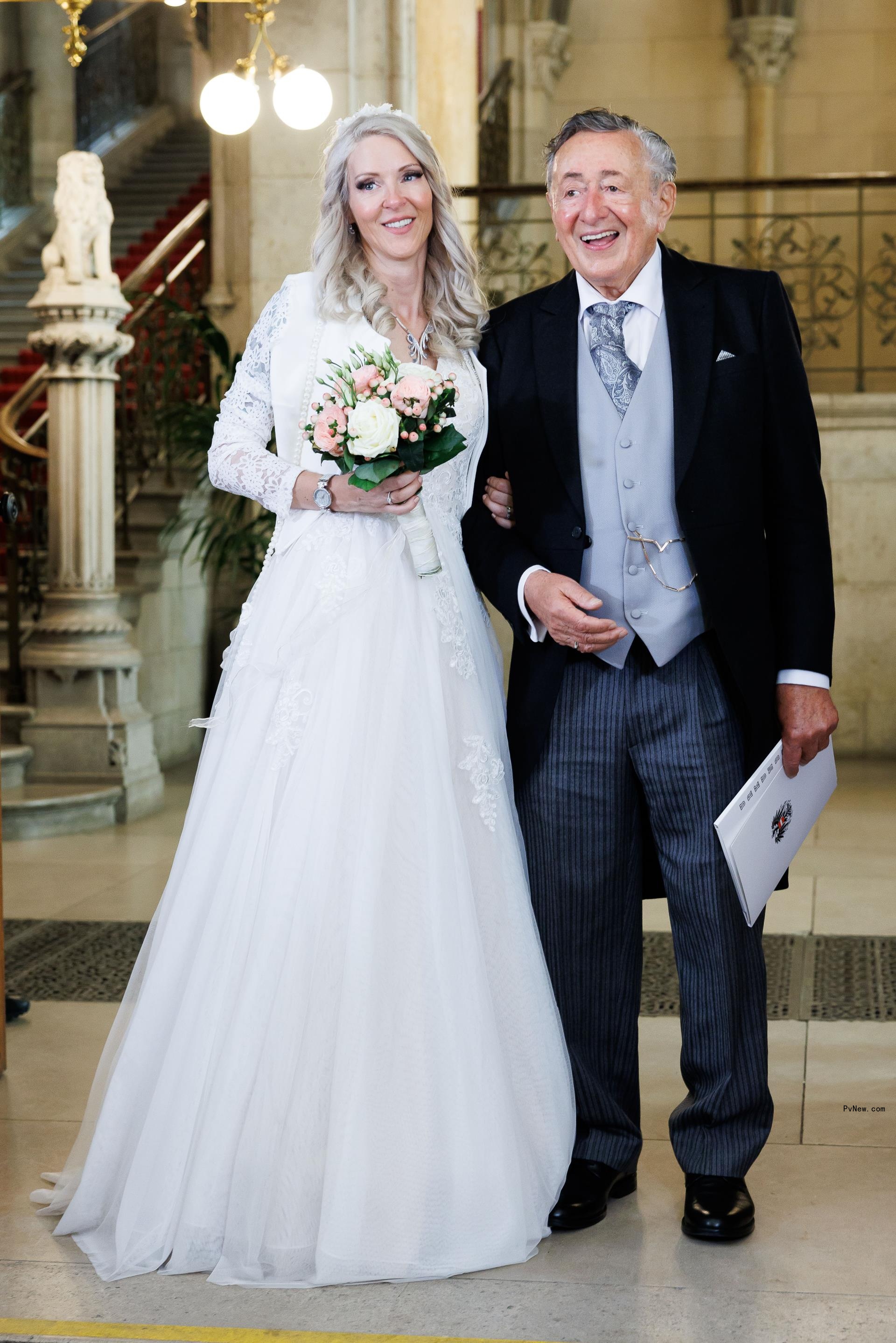 Richard Lugner and Simone Reiländer on their wedding day on June 1, 2024. 