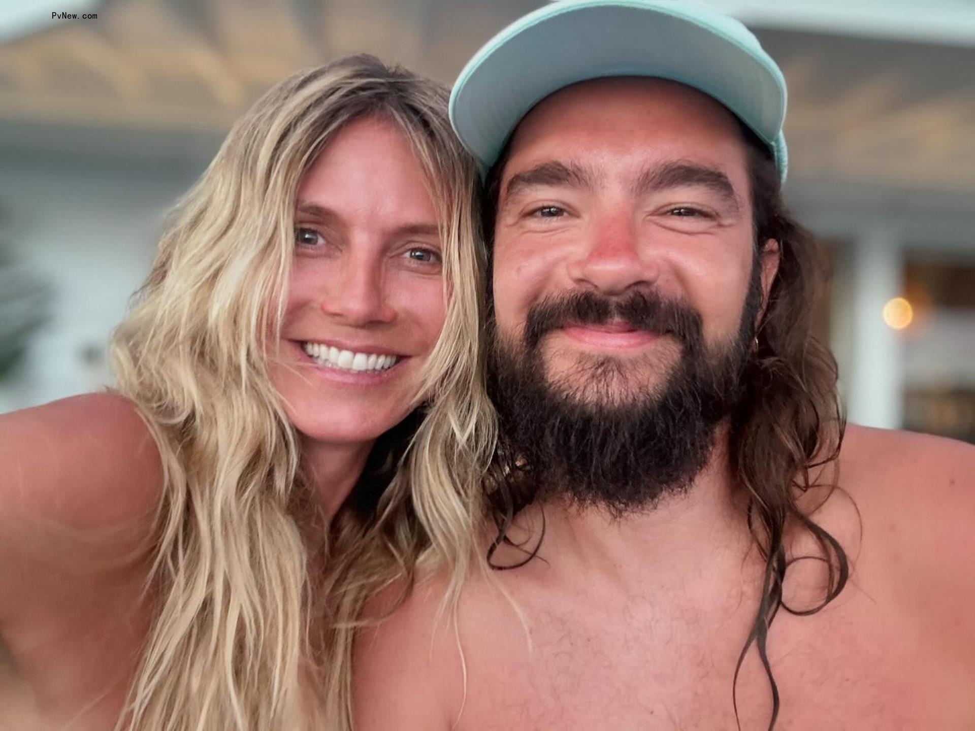 Heidi Klum and Tom Kaulitz in a selfie. 