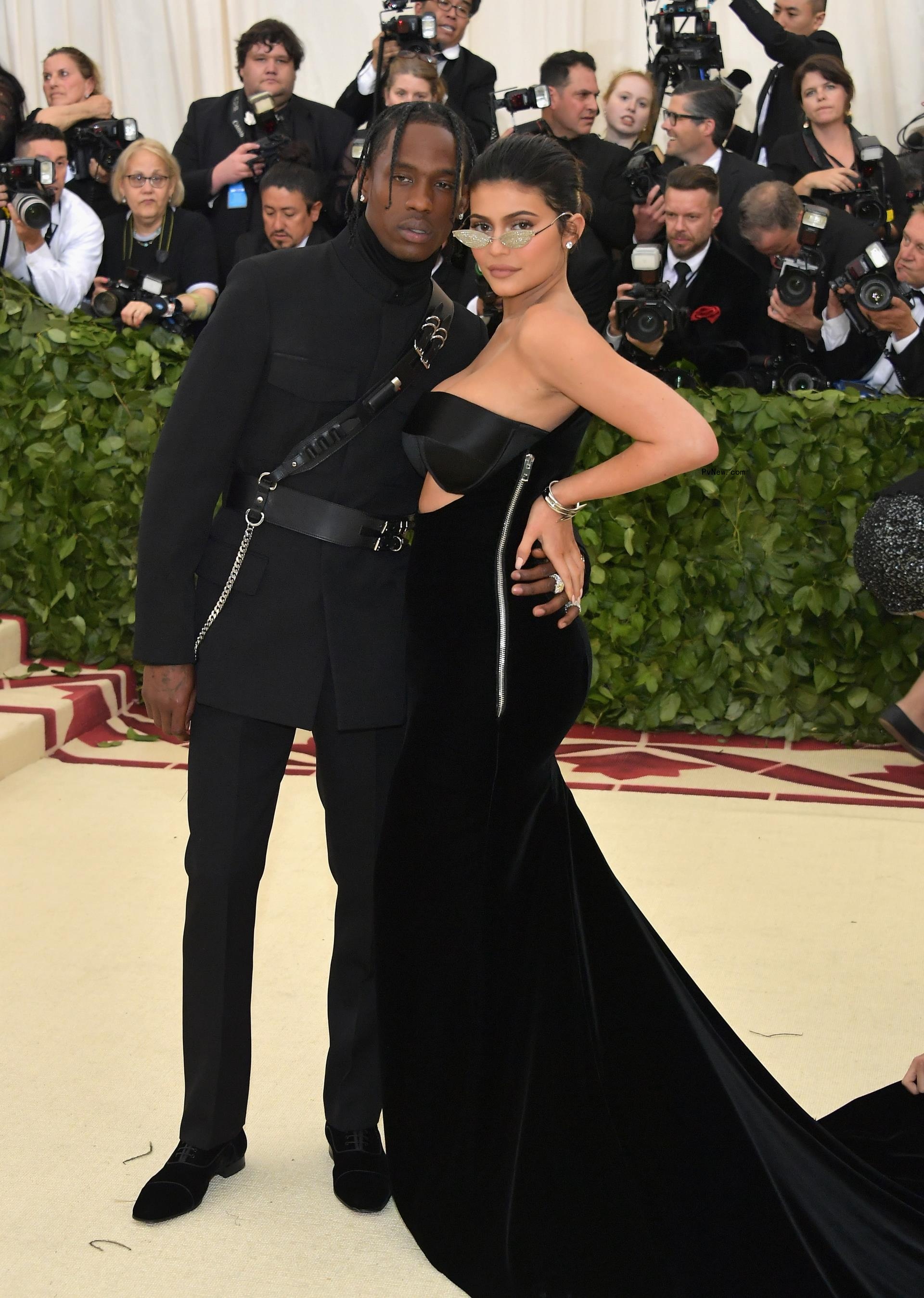 Kylie Jenner and Travis Scott at May 2018 Met Gala