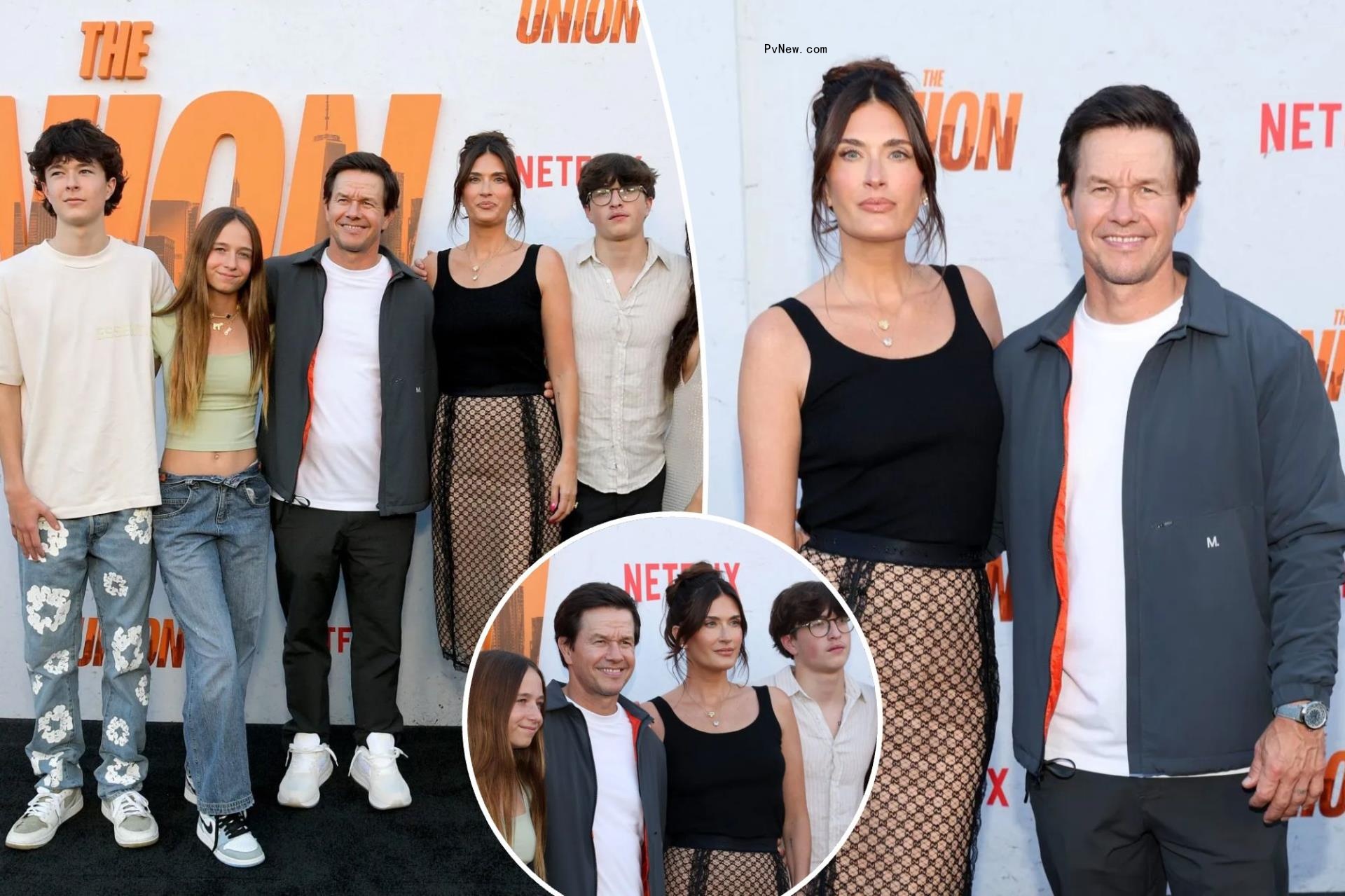 Mark Wahlberg and his wife Rhea make rare red carpet appearance with their children