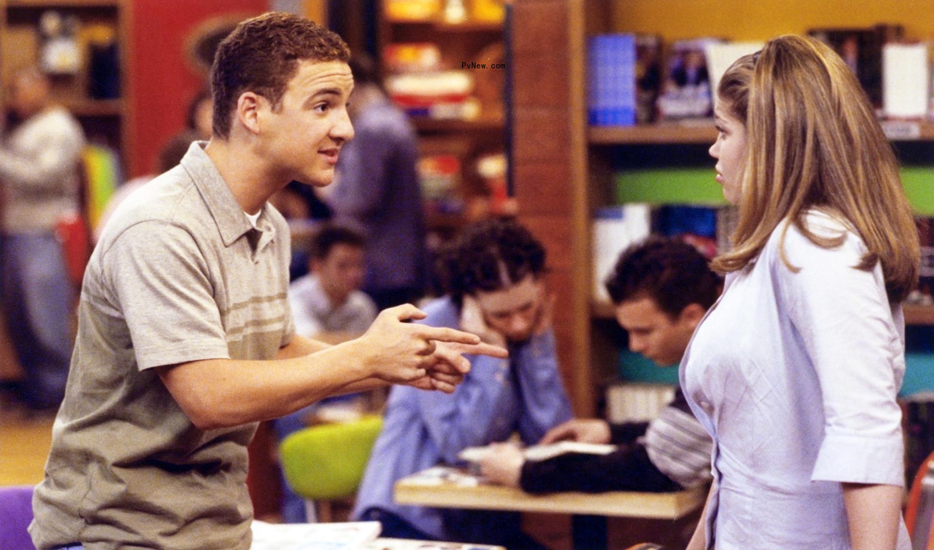 Ben Savage and Danielle Fishel on the set of 